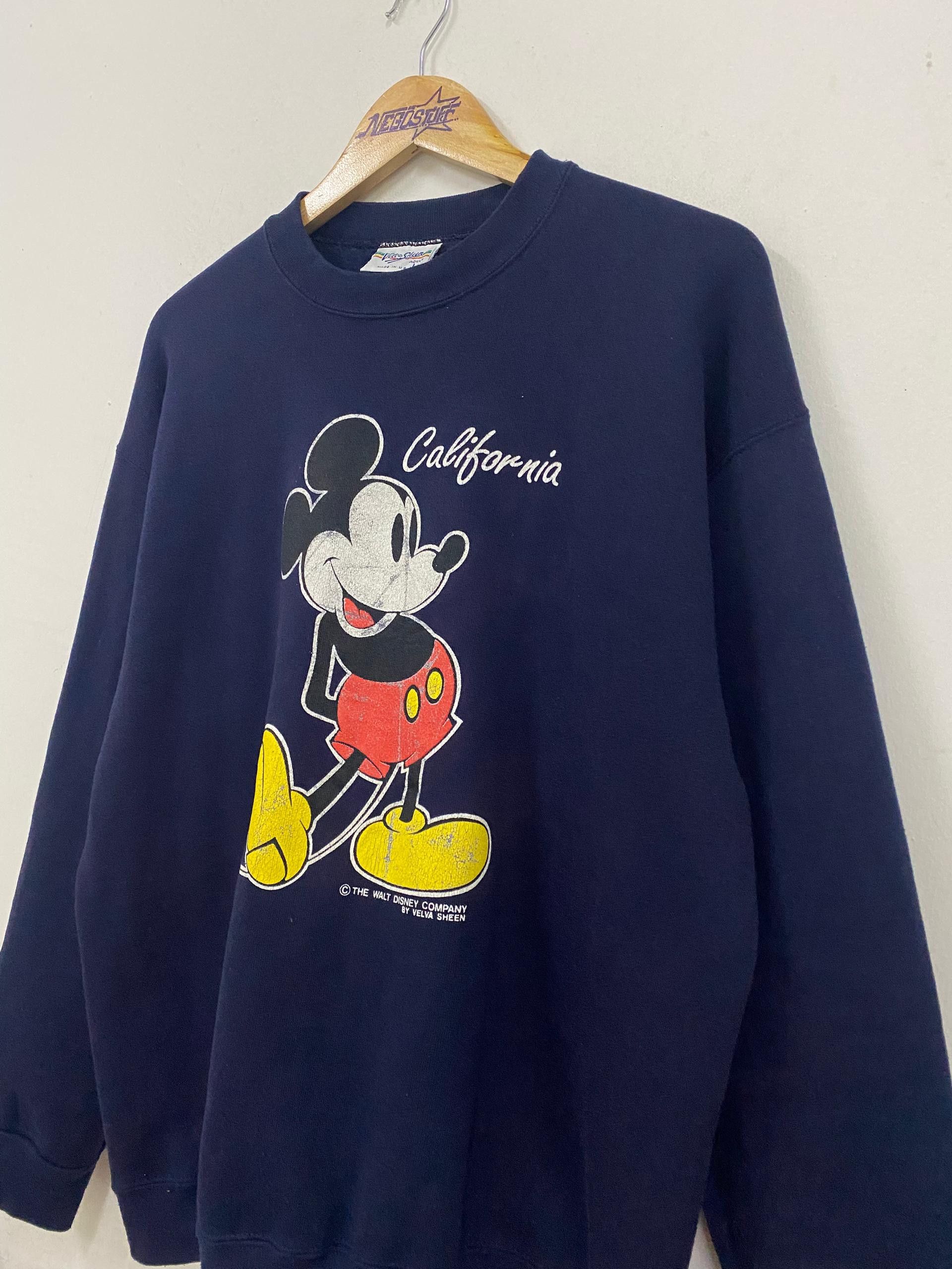 Vintage vintage 90s Mickey Mouse By Velva sheen sweatshirt rare Size US L / EU 52-54 / 3 - 3 Thumbnail