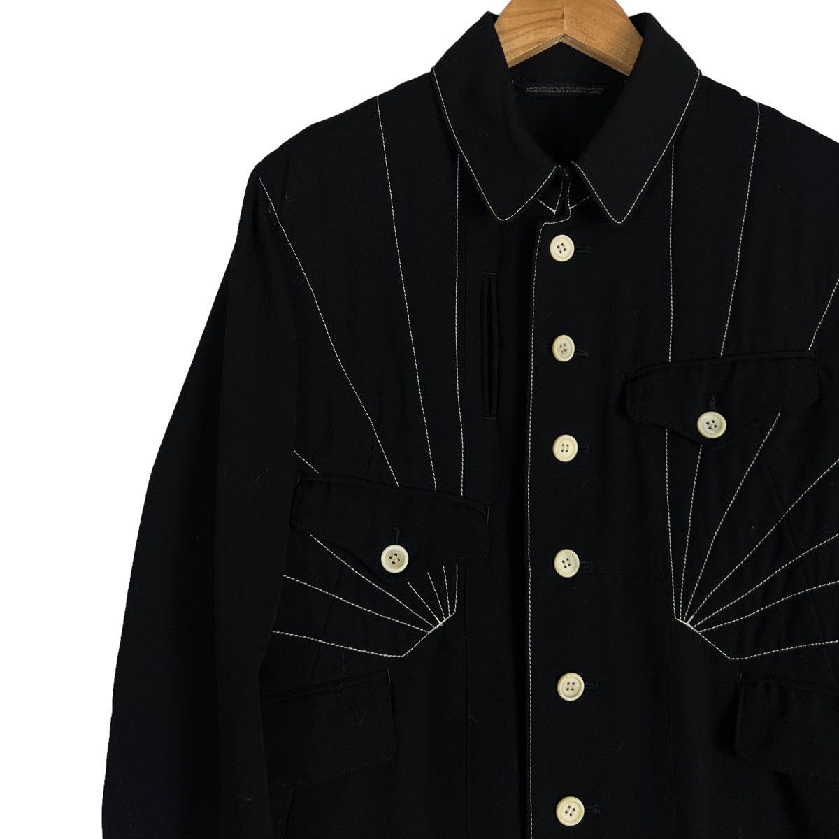 Yohji Yamamoto 🔥SPRING WINTER LONG JACKET WITH SUNRAYS OF JAPAN DESIGN Size S / US 4 / IT 40 - 4 Thumbnail