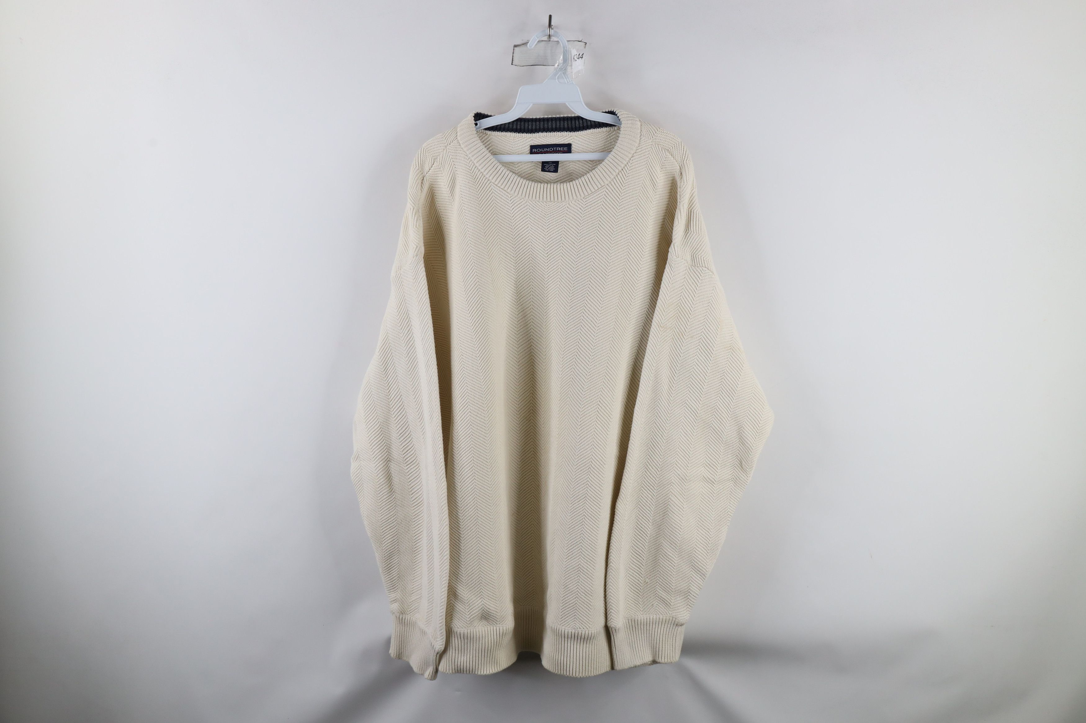 Vintage Vintage 90s Streetwear Heavyweight Herringbone Knit Sweater Size US XXL / EU 58 / 5 - 1 Thumbnail