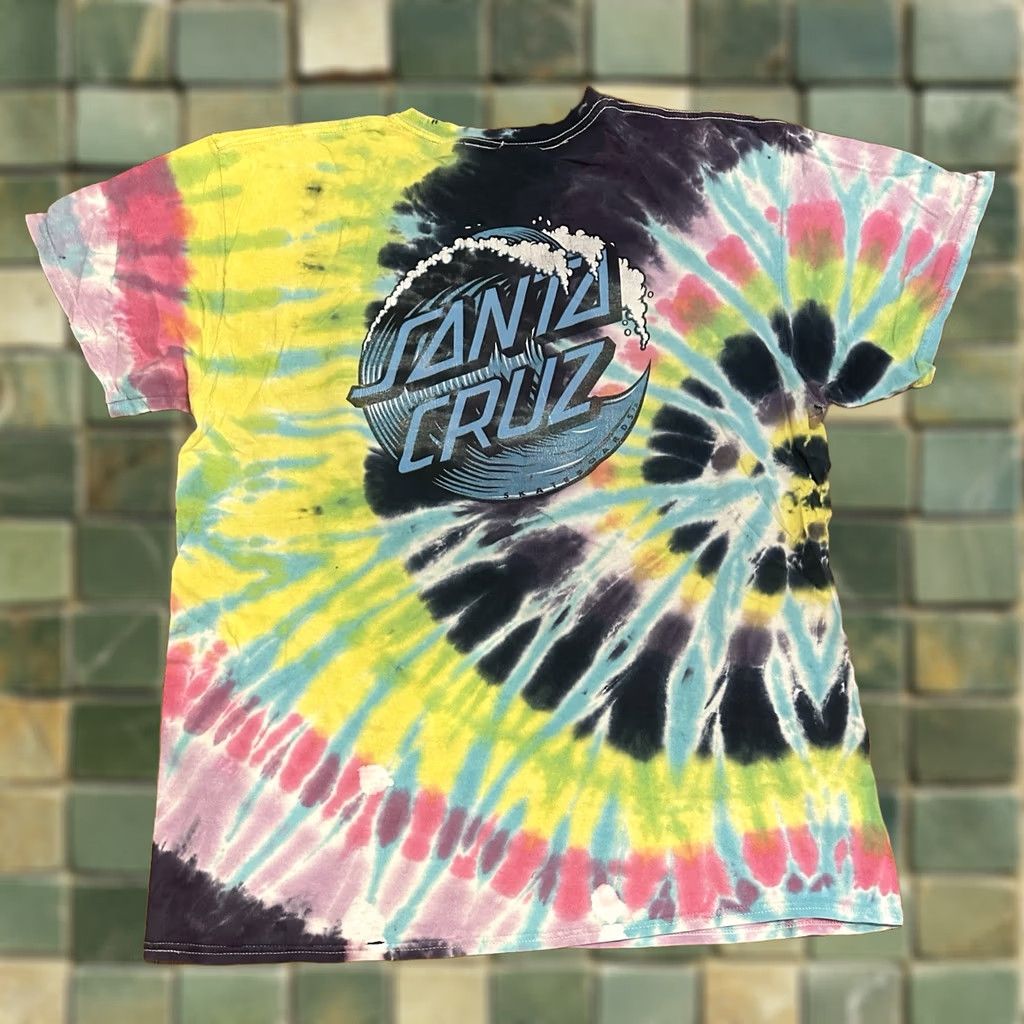 Vintage Santa Cruz Skateboards Tie Dye T Shirt Large Men Size US L / EU 52-54 / 3 - 1 Thumbnail