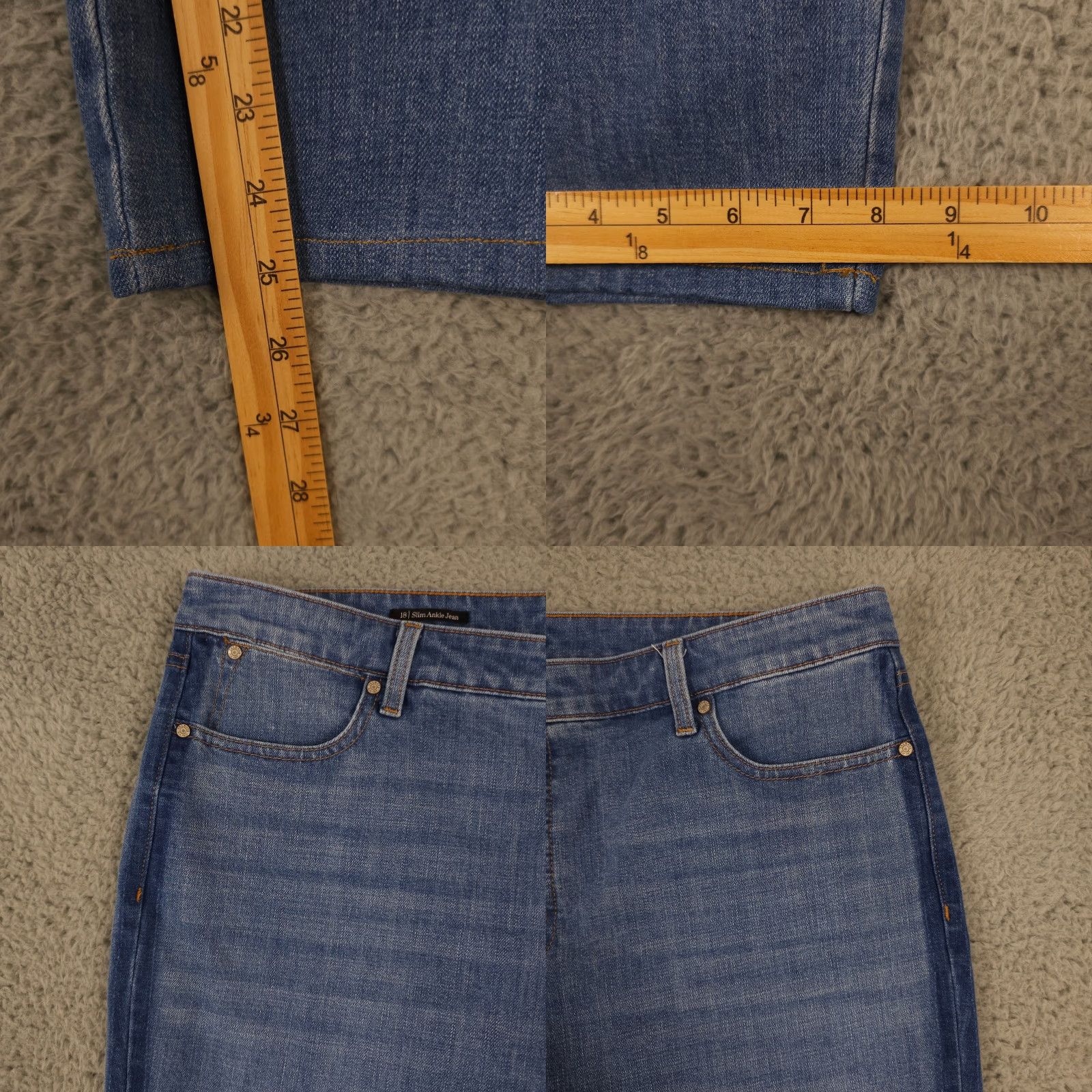Talbots Talbots Jeans Womens 18 Plus Blue Slim Ankle Stretch Side Striped Hemmed Size 40" / US 18 - 8 Thumbnail
