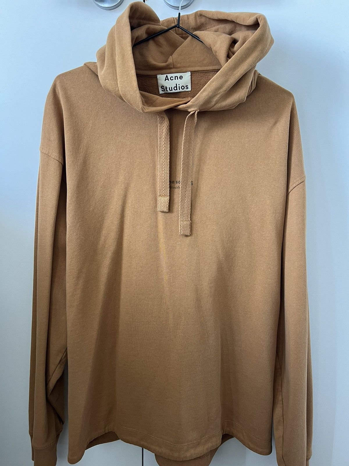 image of Acne Studios Logo Antique Brown Hoodie, Men's (Size Small)