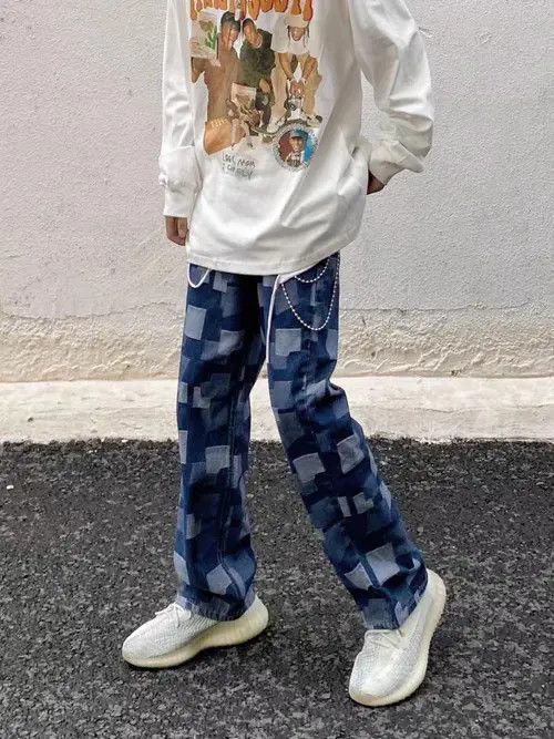 Japanese Brand × Jean High street plaid wide leg draped dad jeans Size US 30 / EU 46 - 4 Thumbnail