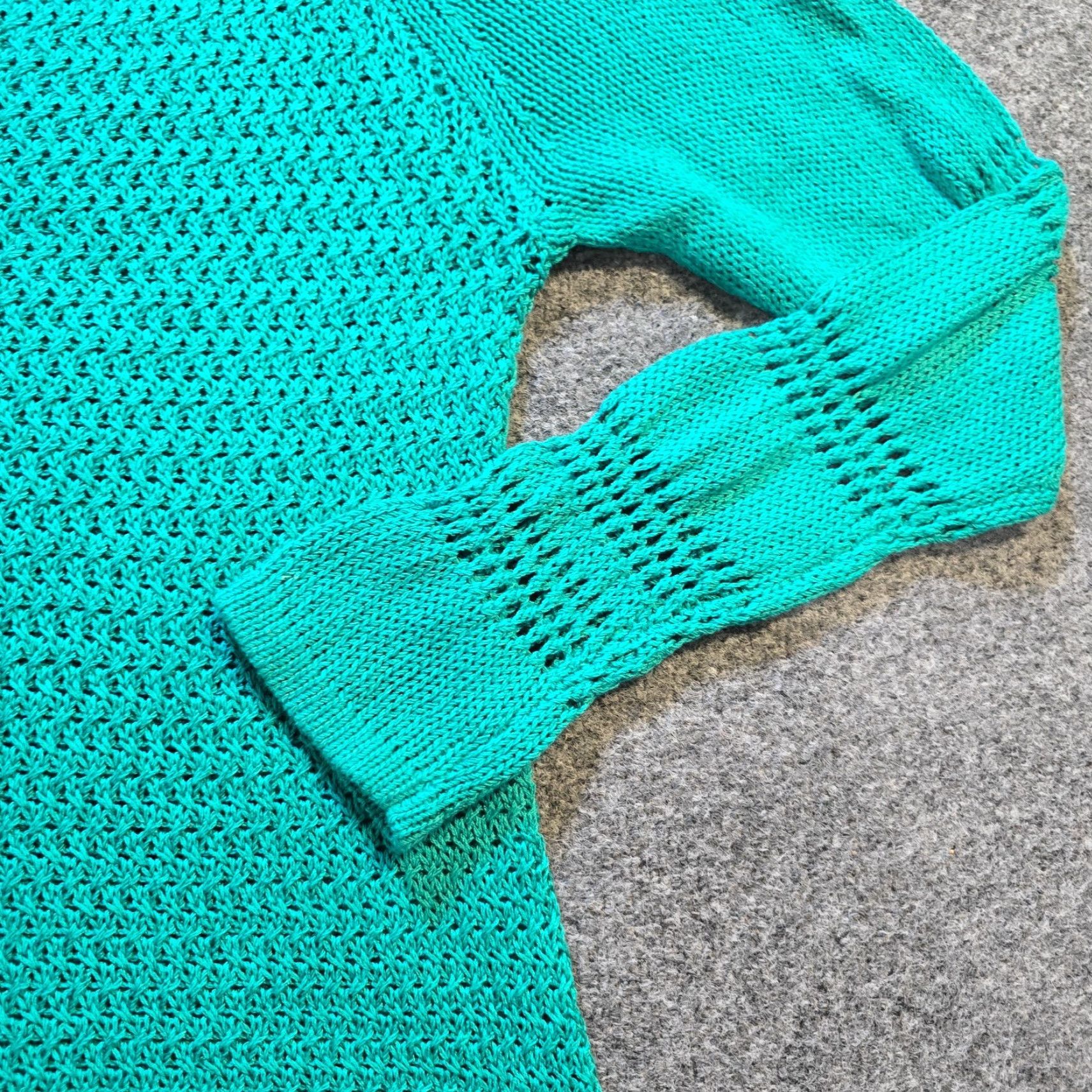 Tommy Bahama Tommy Bahama Sweater Tunic Womens Large Green Open Knit Crochet Casual Pullover Long Sleeve V-Neck Knit Cotton Viscose Regular Modern Casual Shirt Size L / US 10 / IT 46 - 4 Thumbnail