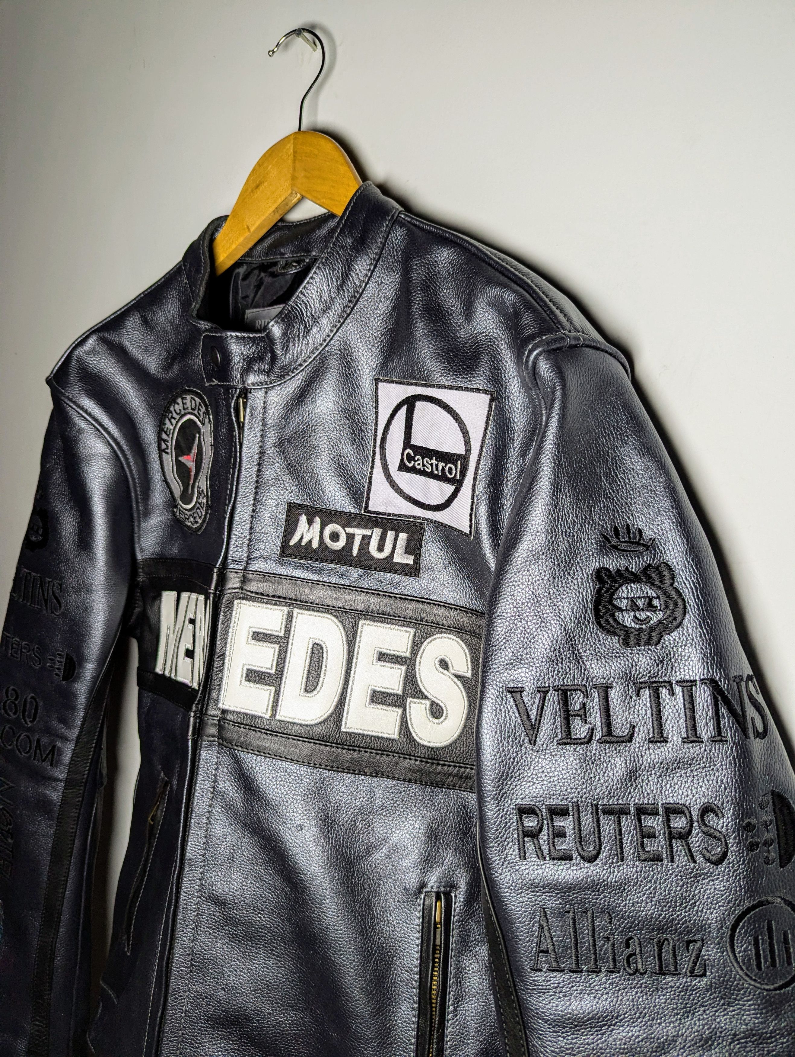 Other 🔥 Mercedes 🔥 Benz LEATHER JACKET RARE OUTERWEAR Size L / US 10 / IT 46 - 7 Thumbnail