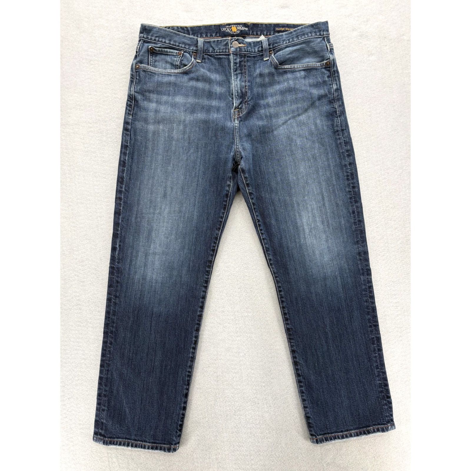 Lucky Brand Lucky Brand Jeans Mens 38x30 Blue Classic Straight Denim Stretch Medium Wash Jeans Size US 38 / EU 54 - 2 Thumbnail