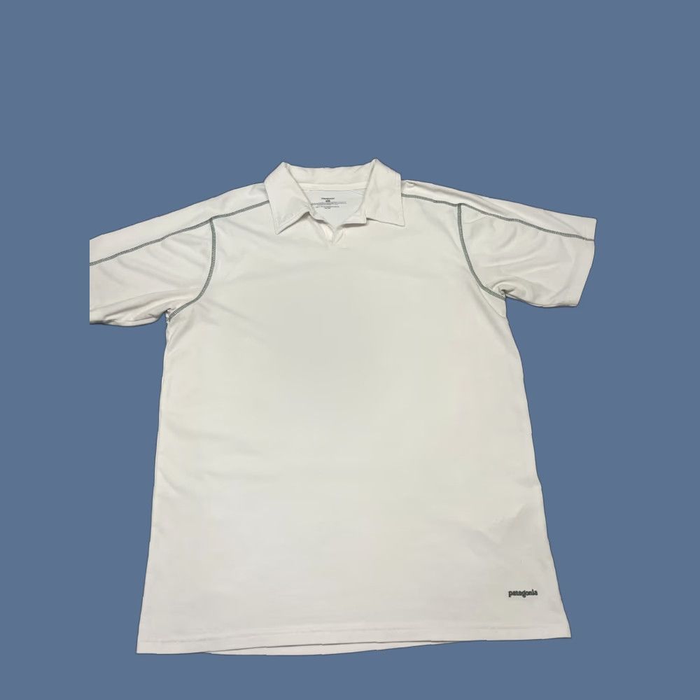 Patagonia Patagonia Shirt Mens M Ivory Polo Rugby Tennis Preppy Organic Cotton Solid Embroidered Logo Short Sleeve Collared Easy Care Size US M / EU 48-50 / 2 - 1 Thumbnail