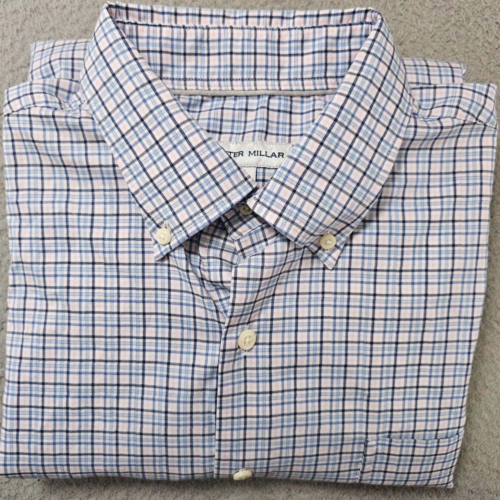Peter Millar Peter Millar Shirt Mens Large Blue Plaid Button Down Long Sleeve Stretch Casual Size US L / EU 52-54 / 3 - 2 Thumbnail