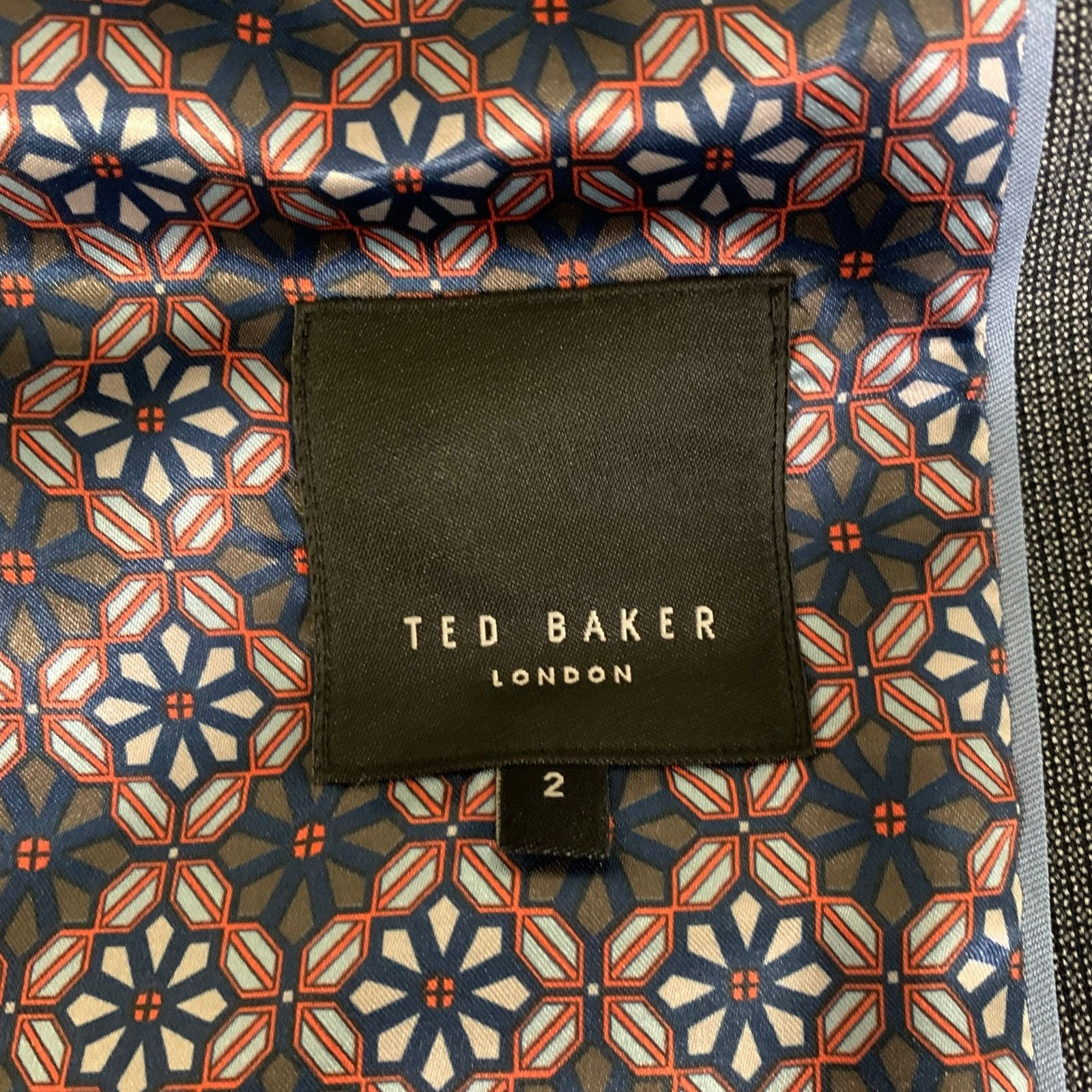 Ted Baker TED BAKER Navy Grey Nailhead Viscose Polyester Blend Suit Size 36R - 10 Thumbnail