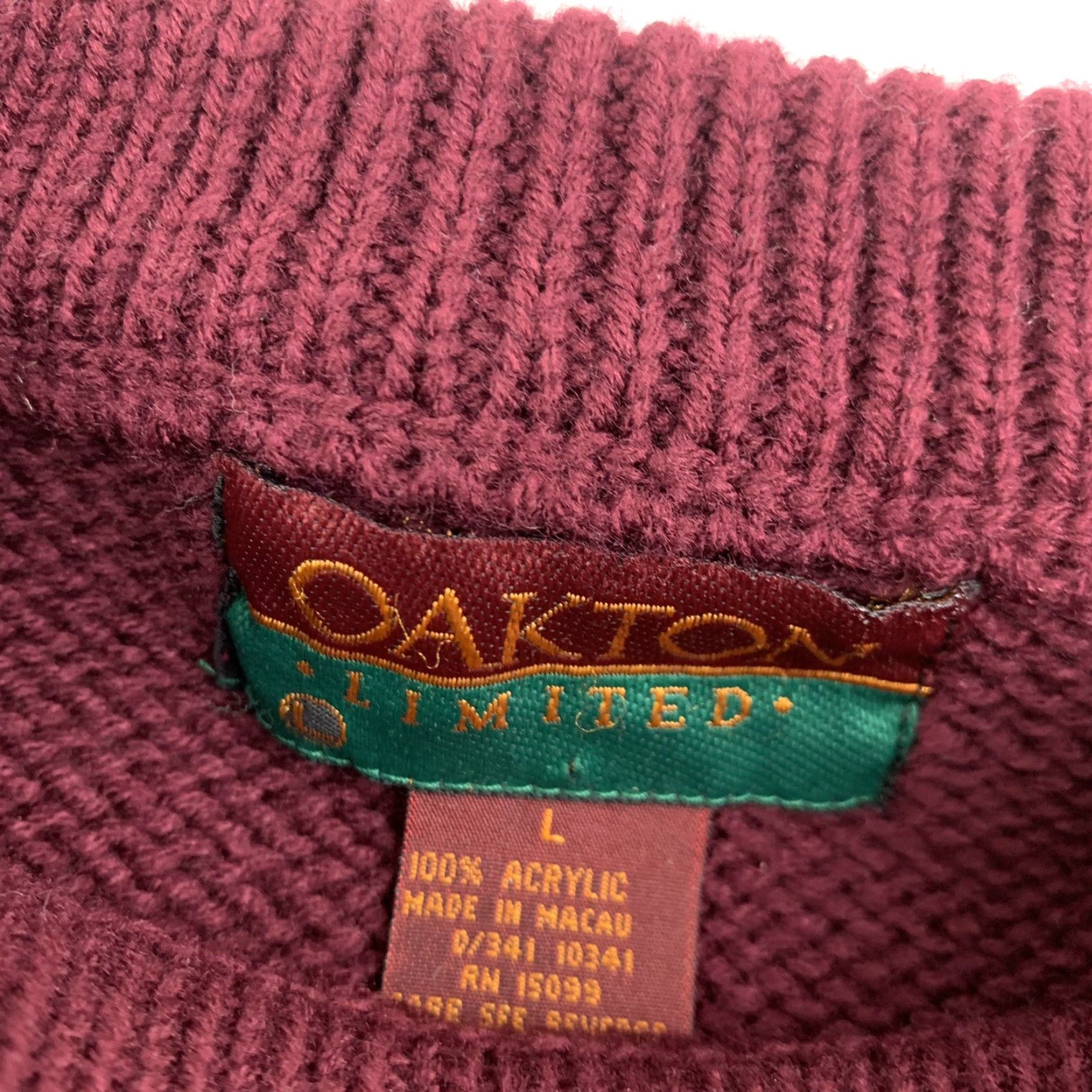 Vintage VINTAGE Oakton Sweater Pullover Adult Large Red Knit Crew Neck 90s Mens Size US L / EU 52-54 / 3 - 3 Thumbnail