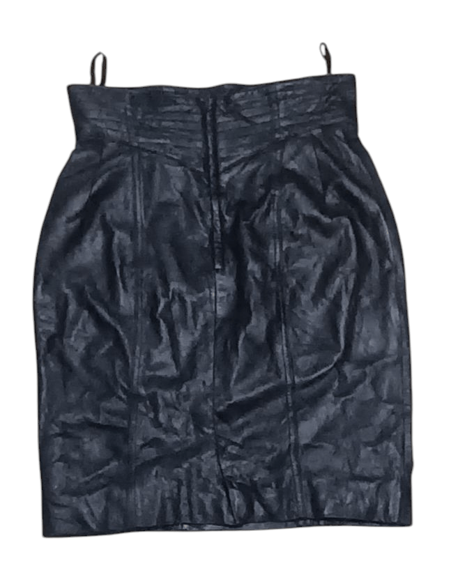 Japanese Brand WEASEL-MOAT ITALIAN SHEEPSKIN LEATHER SKIRT Size 28" / US 6 / IT 42 - 2 Thumbnail