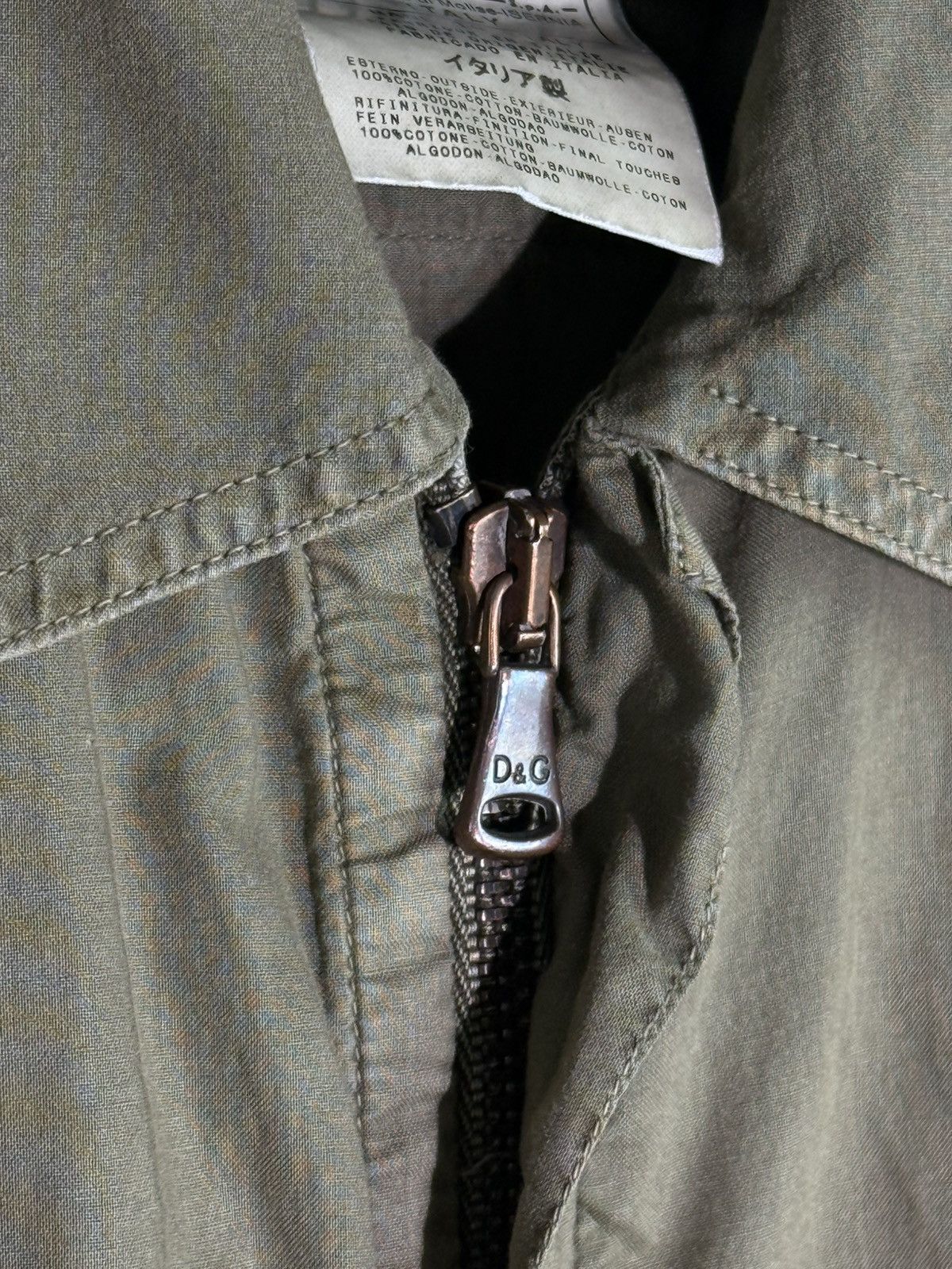 Dolce & Gabbana Dolce & Gabbana 2003 Zippered 2/3 Sleeve Military Shirt M Size US M / EU 48-50 / 2 - 6 Thumbnail