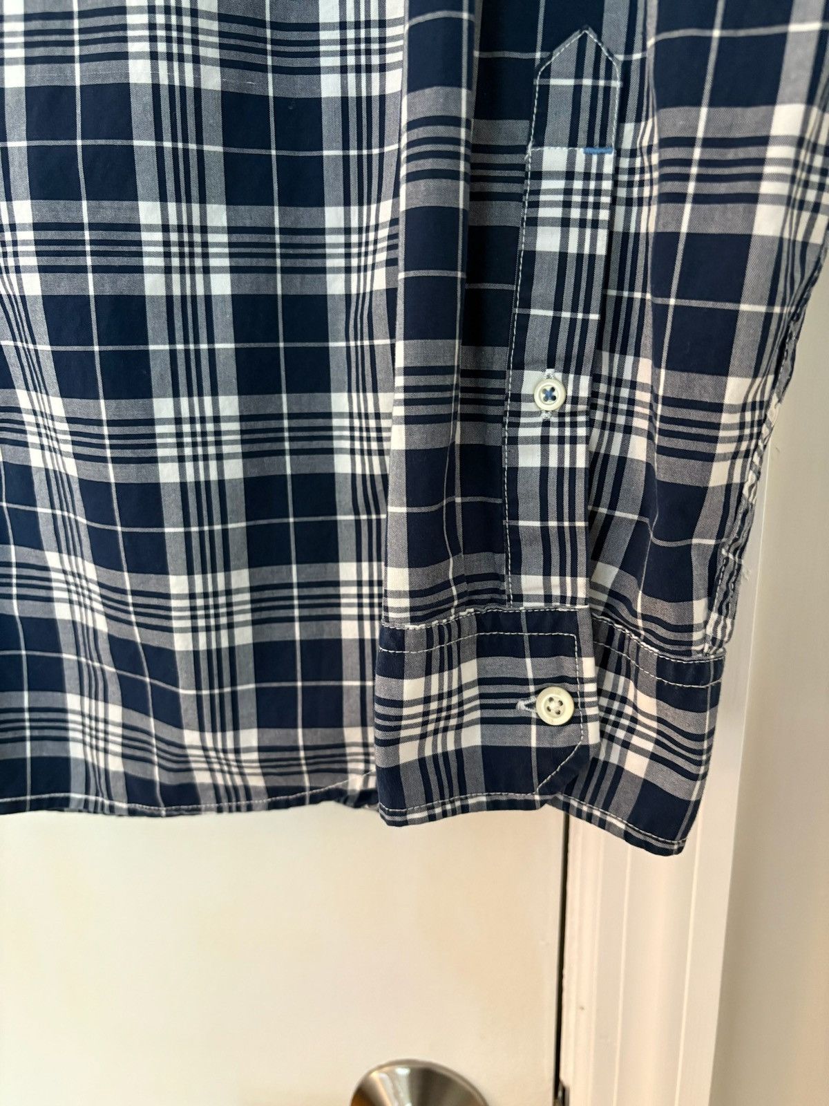 Banana Republic Banana Republic Grant Fit Blue & White Plaid Button-up – XL Size US XL / EU 56 / 4 - 6 Thumbnail