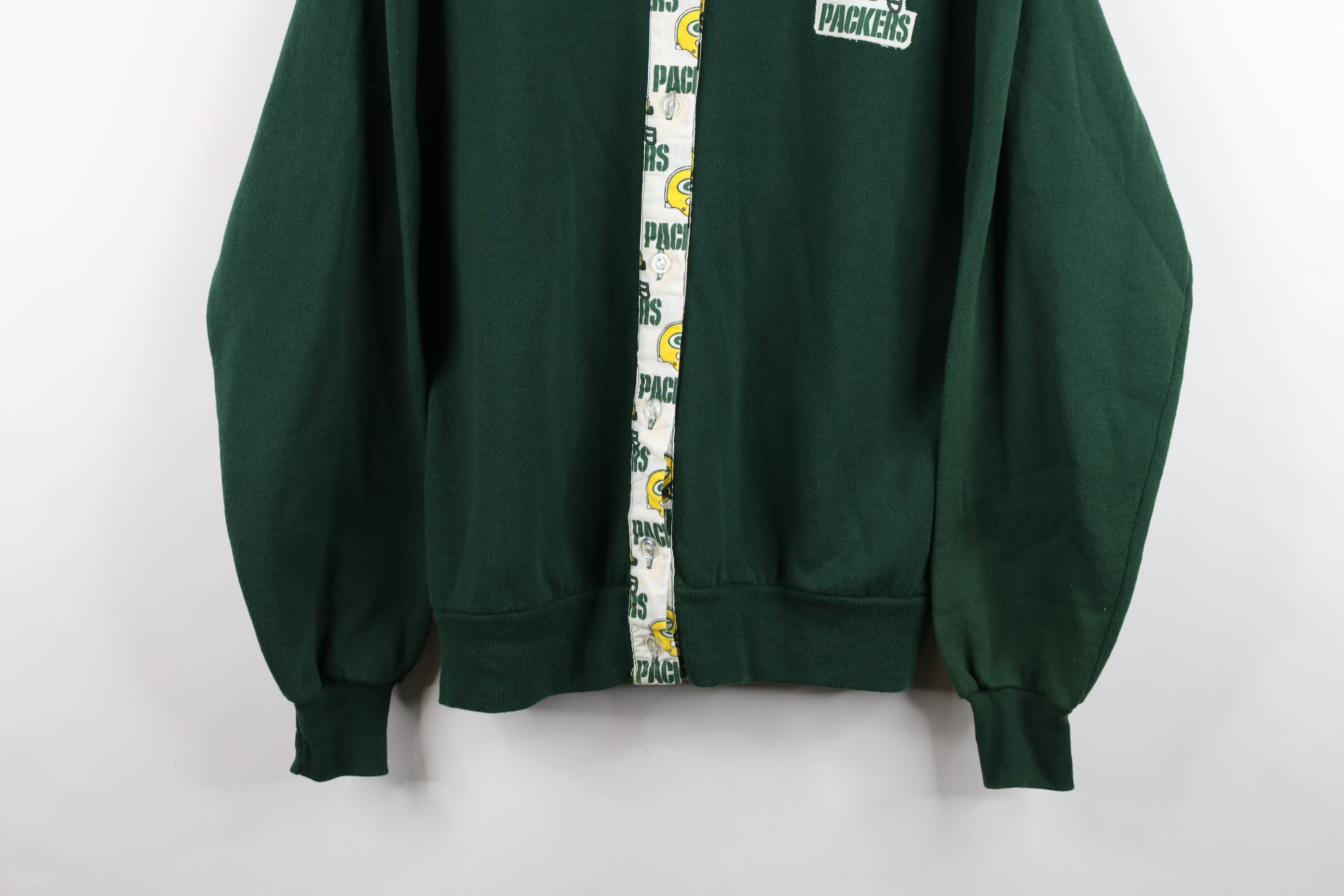 Vintage Vintage 90s Bay Packers Football Cardigan Sweatshirt USA Size L / US 10 / IT 46 - 3 Thumbnail