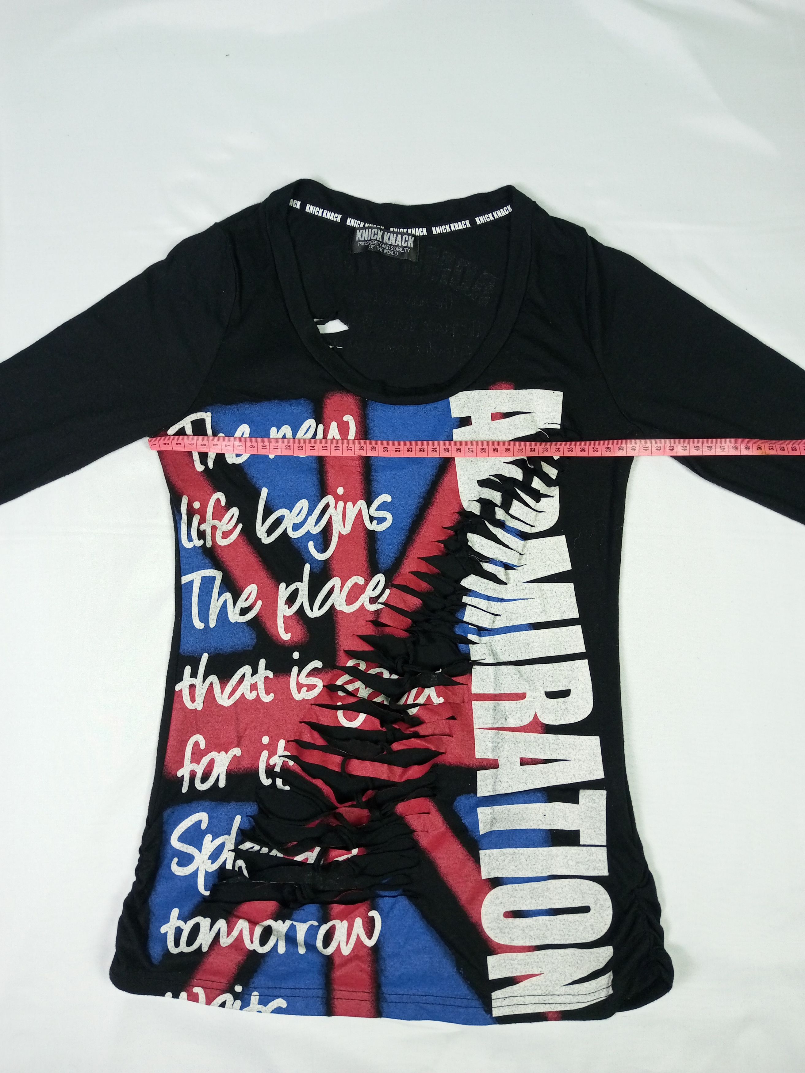 If Six Was Nine × Japanese Brand × Le Grande Bleu (L.G.B.) Knick Knack Distressed Grunge Punk long Sleeve Tshirt Size M / US 6-8 / IT 42-44 - 15 Thumbnail