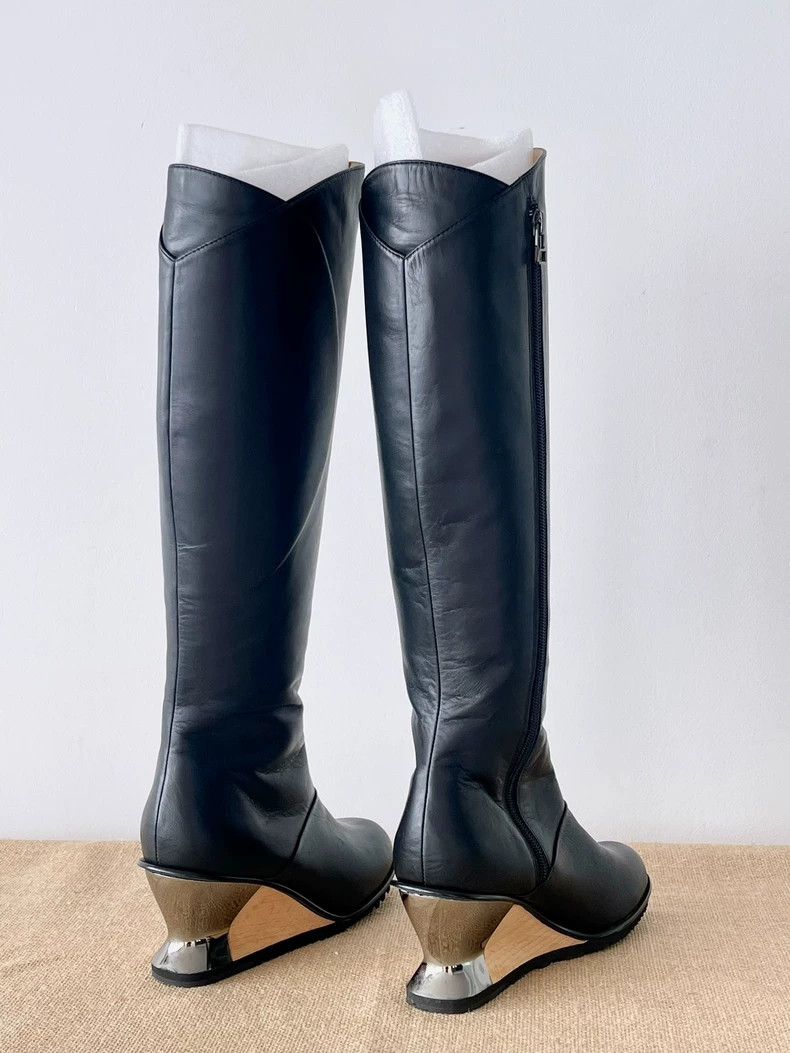 Issey Miyake Issey Miyake Mirror wedge heel knight boots Size US 5.5 / IT 35.5 - 4 Thumbnail