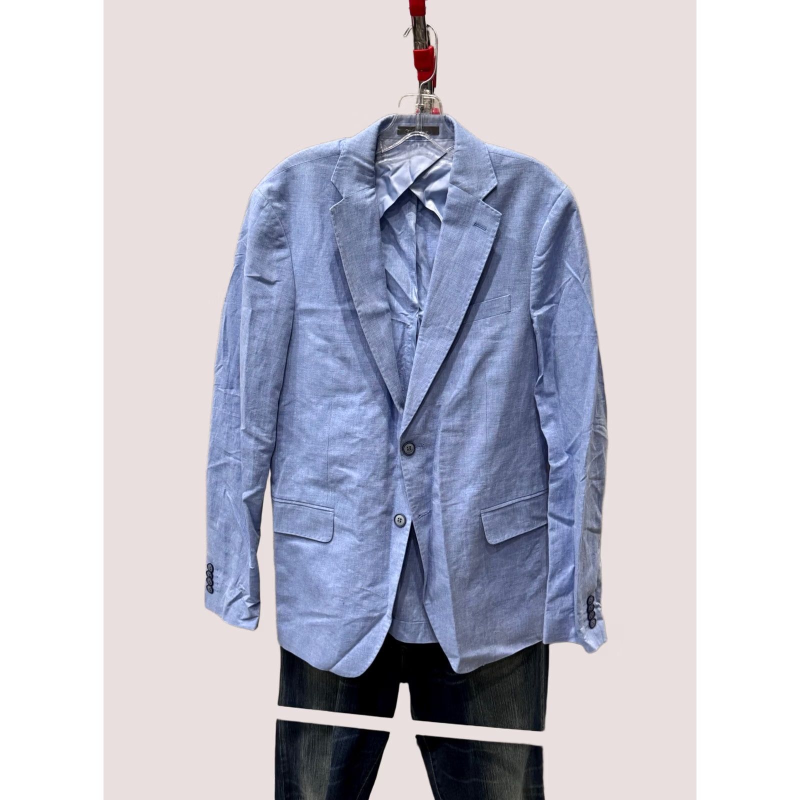 Vintage Arber Blue Linen Ctn Jacket Coat Sz 84 40 R Medium M Blazer Men XS? Size 40R - 1 Thumbnail