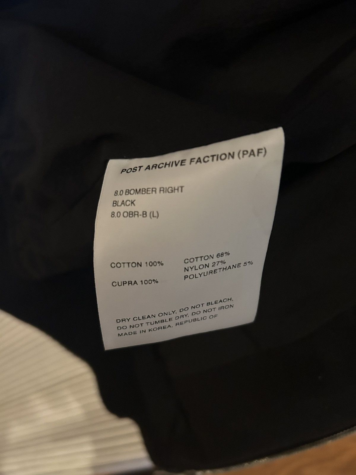 POST ARCHIVE FACTION (PAF) 8.0 bomber right Size US M / EU 48-50 / 2 - 4 Thumbnail