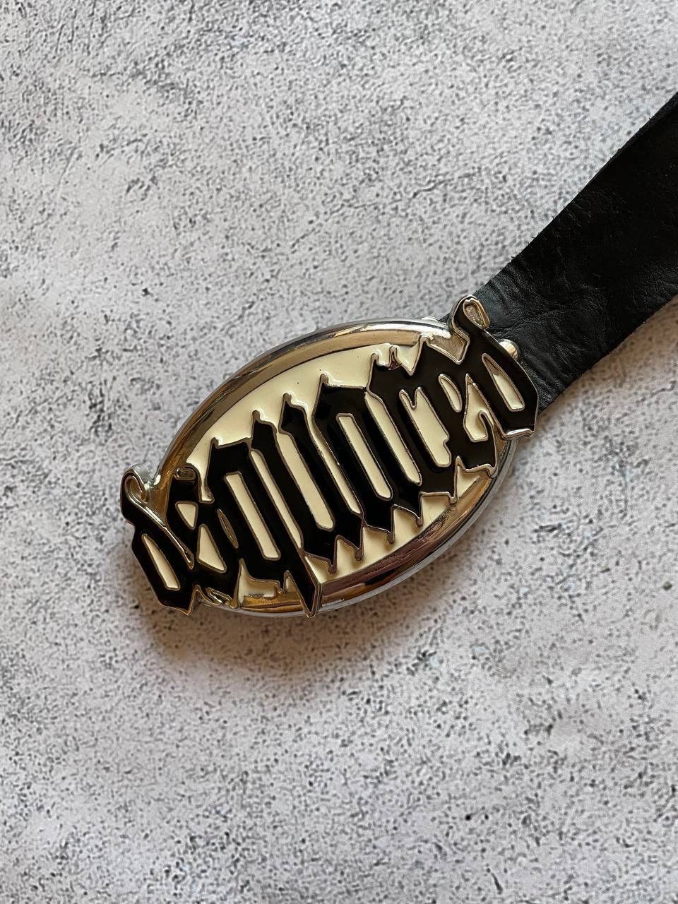 image of Dsquared2 Very Vintage Dsquared “Gothic” Leather Belt Y2K in Black, Men's