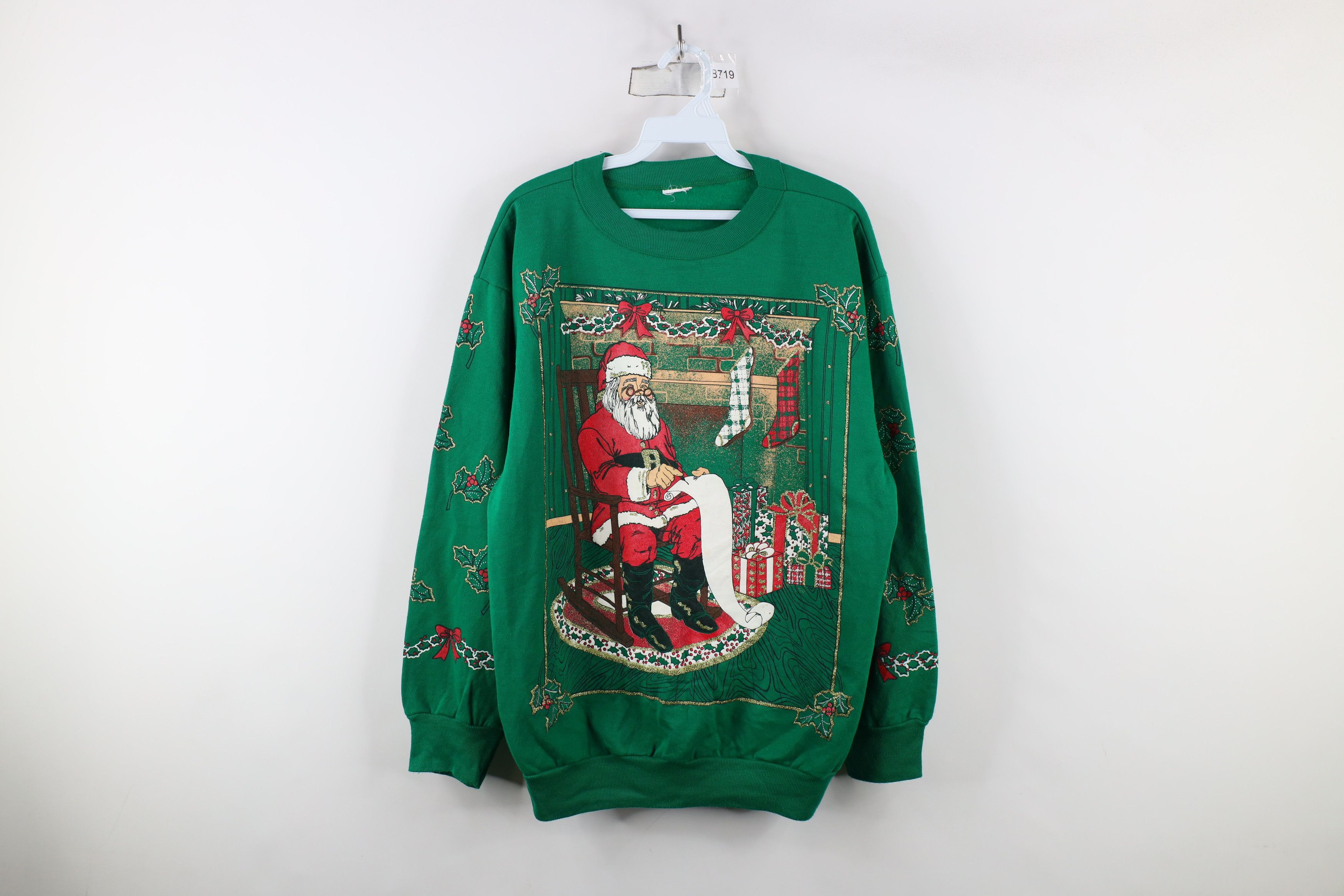 Vintage Vintage 90s Streetwear Santa Claus All Over Print Sweatshirt Size XL / US 12-14 / IT 48-50 - 1 Thumbnail
