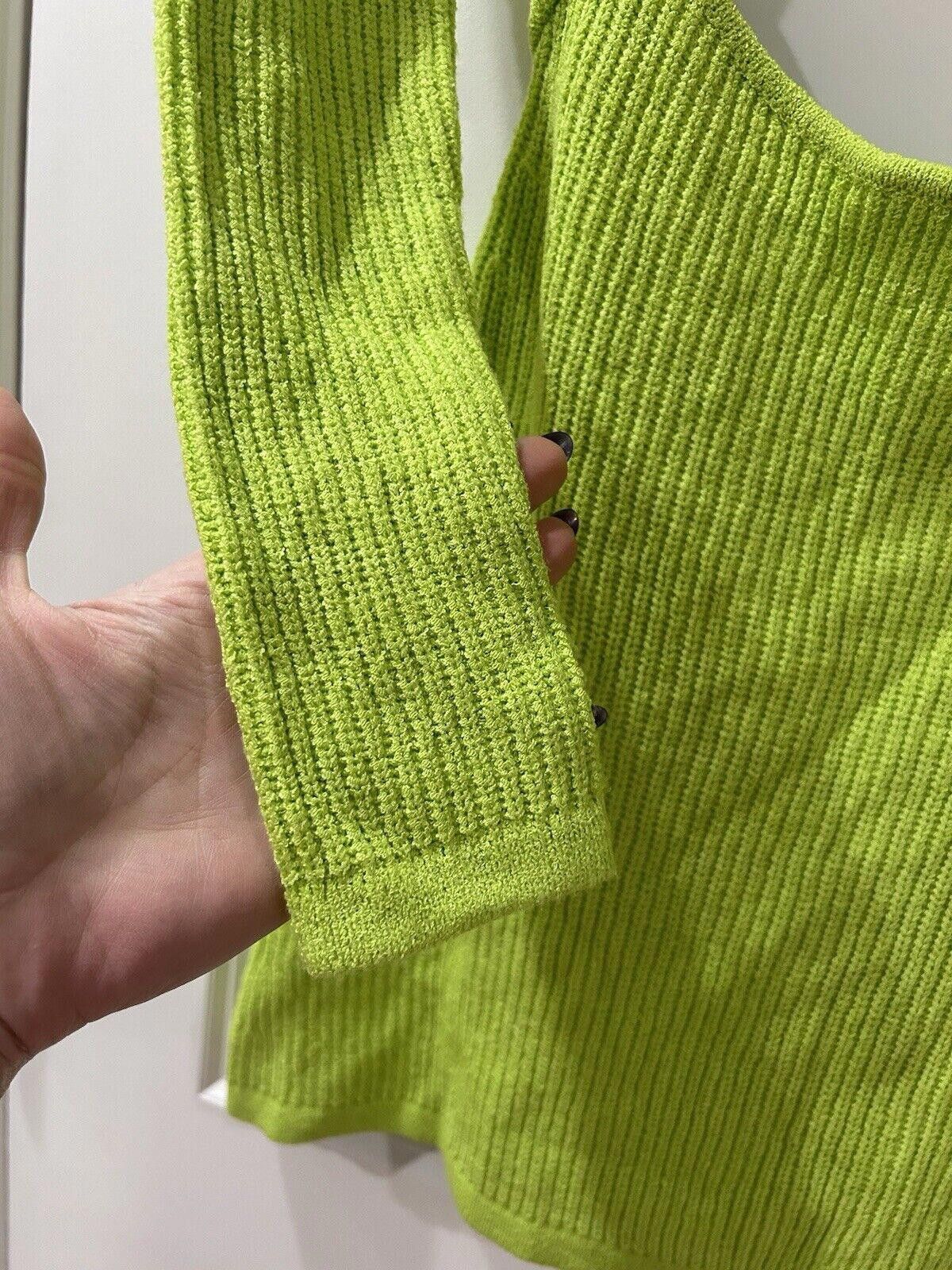 Designer SER.O.YA Cut Out Knit Mini Dress Lime Green Small Resortwear Size S / US 4 / IT 40 - 8 Thumbnail