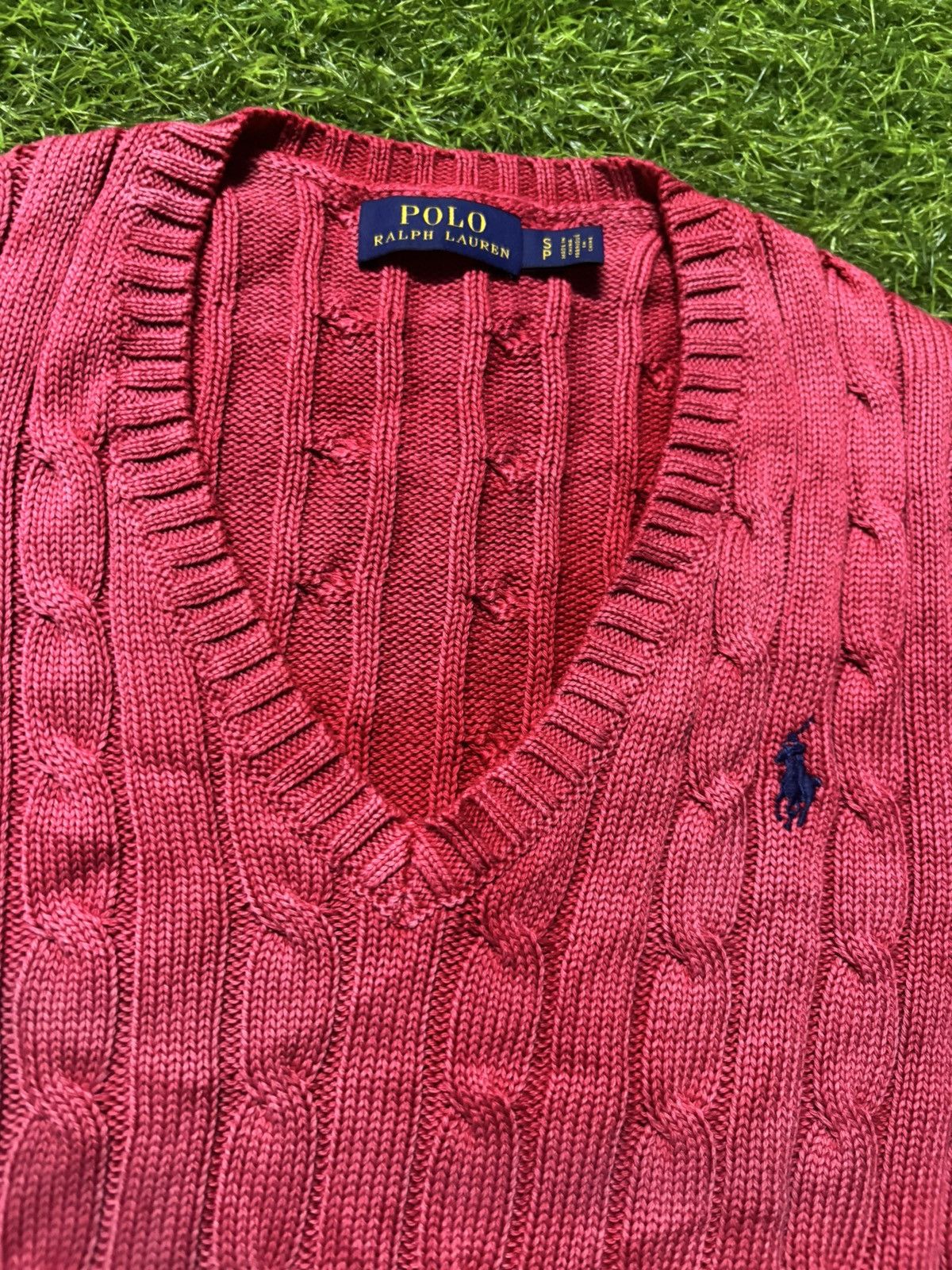 Polo Ralph Lauren Polo Ralph Lauren V neck Cableknit sweater Size S / US 4 / IT 40 - 5 Thumbnail