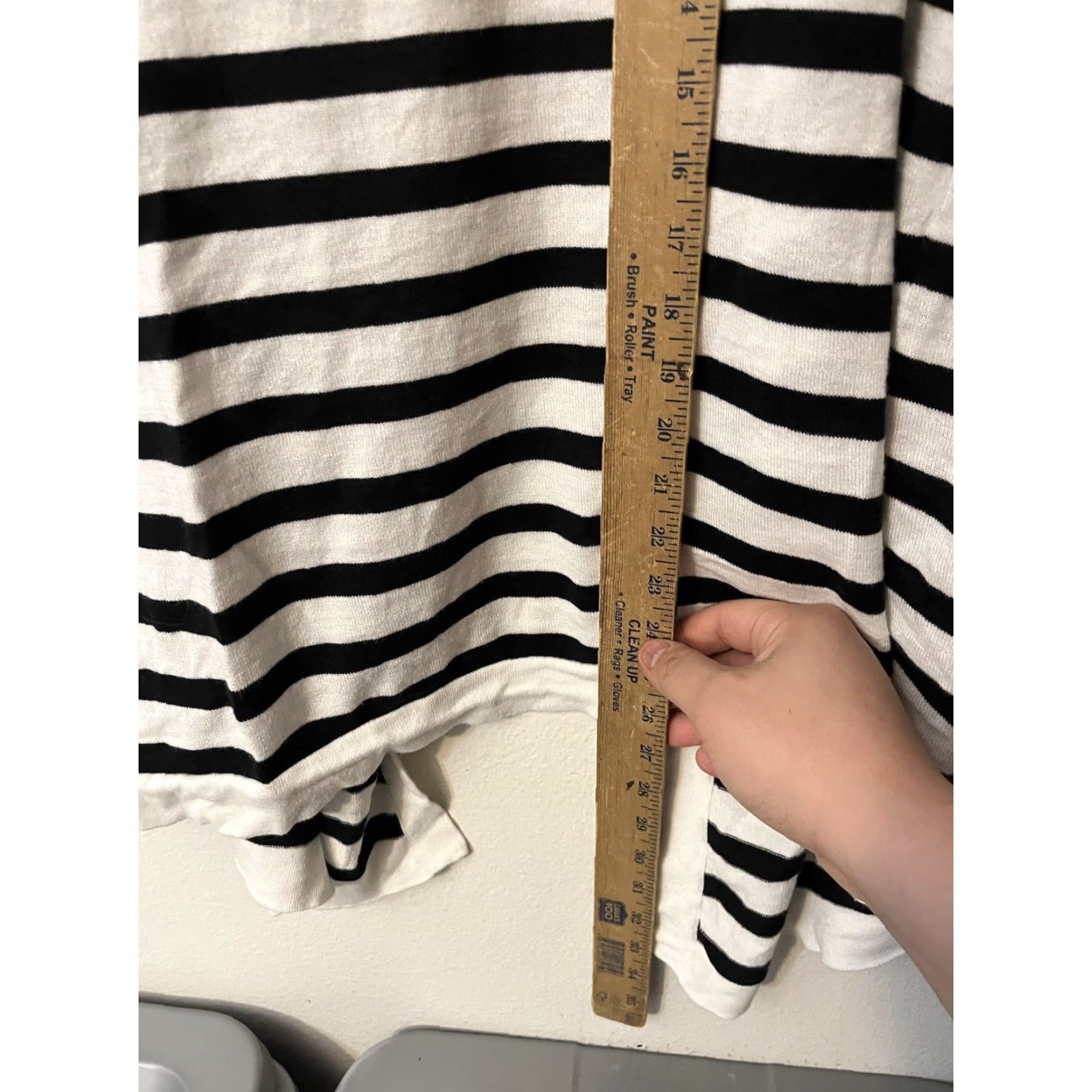 Vintage Chico’s Cardigan Sweater Open Front Striped Lightweight Ivory Black Size 2 Womens Size XS / US 0-2 / IT 36-38 - 4 Thumbnail