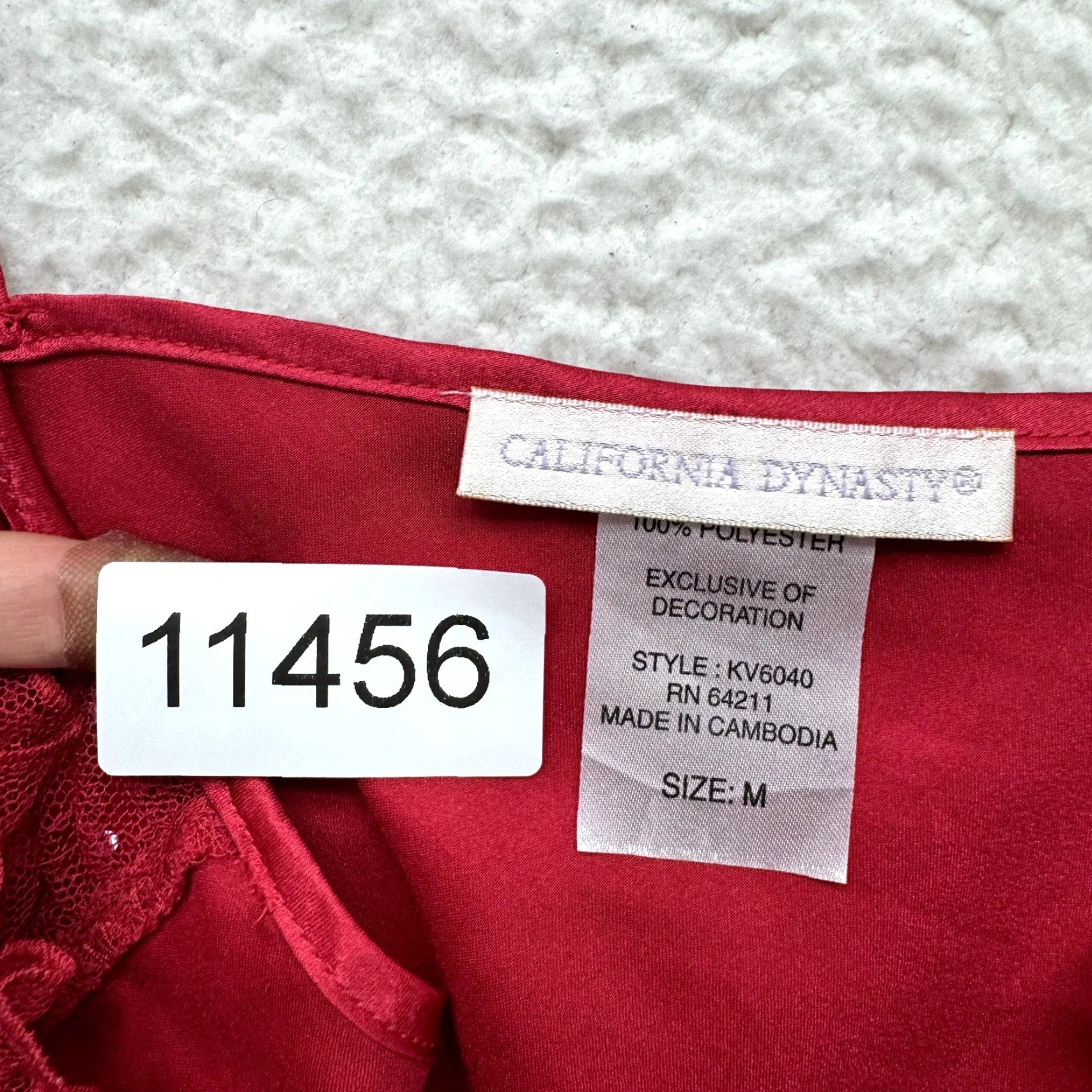 Vintage VINTAGE Camisole Top M Red Satin Lace Coquette Victorian Edwardian Y2K Size M / US 6-8 / IT 42-44 - 7 Thumbnail
