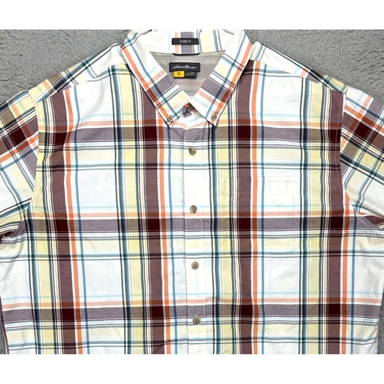 Eddie Bauer Eddie Bauer Shirt Adult 2XL Travex White Multi Plaid Classic Fit Button Down Men Size US XXL / EU 58 / 5 - 2 Thumbnail