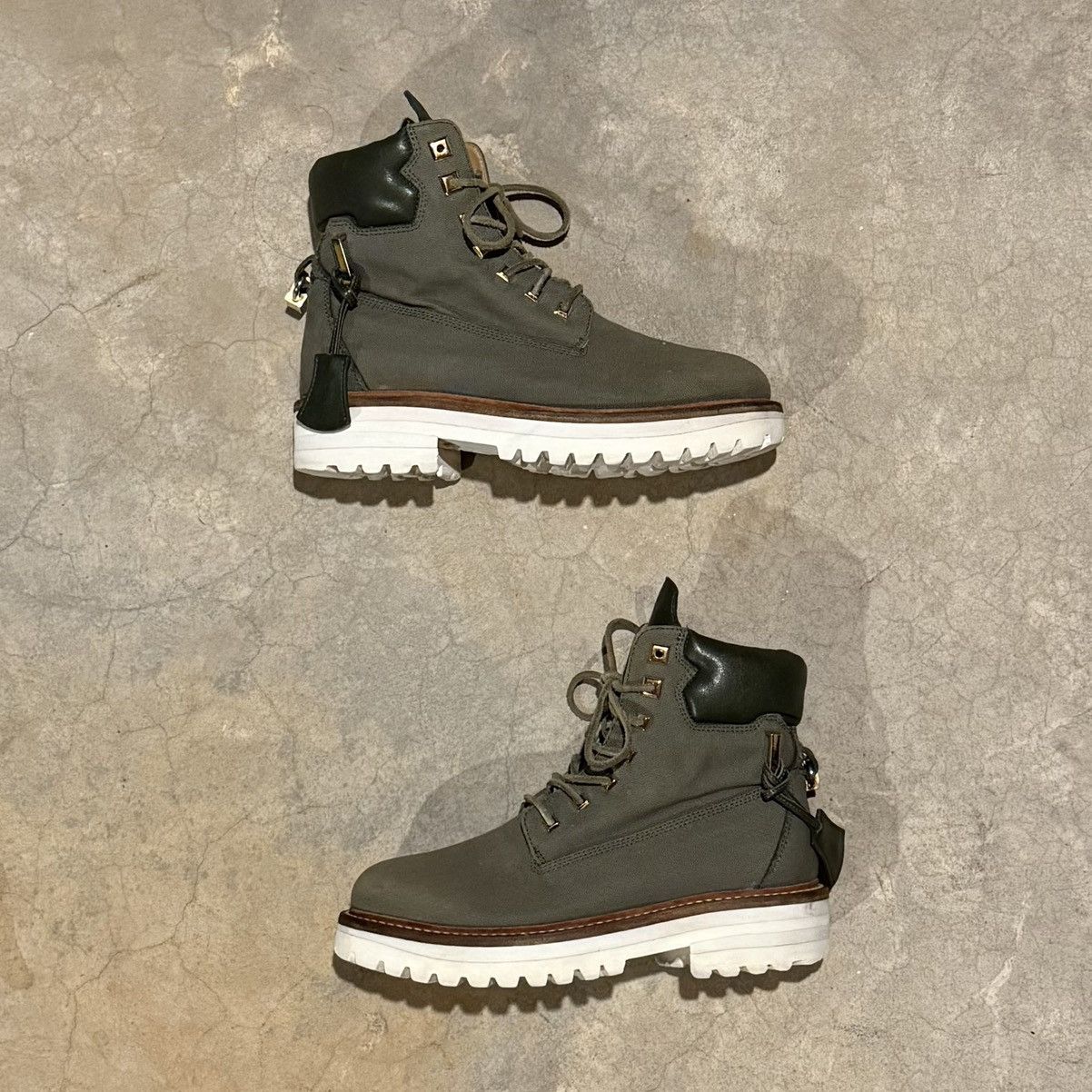 Buscemi Buscemi Canvas Site Hiking Combat Boot US 6 Olive Green Size US 6 / EU 39 - 3 Thumbnail