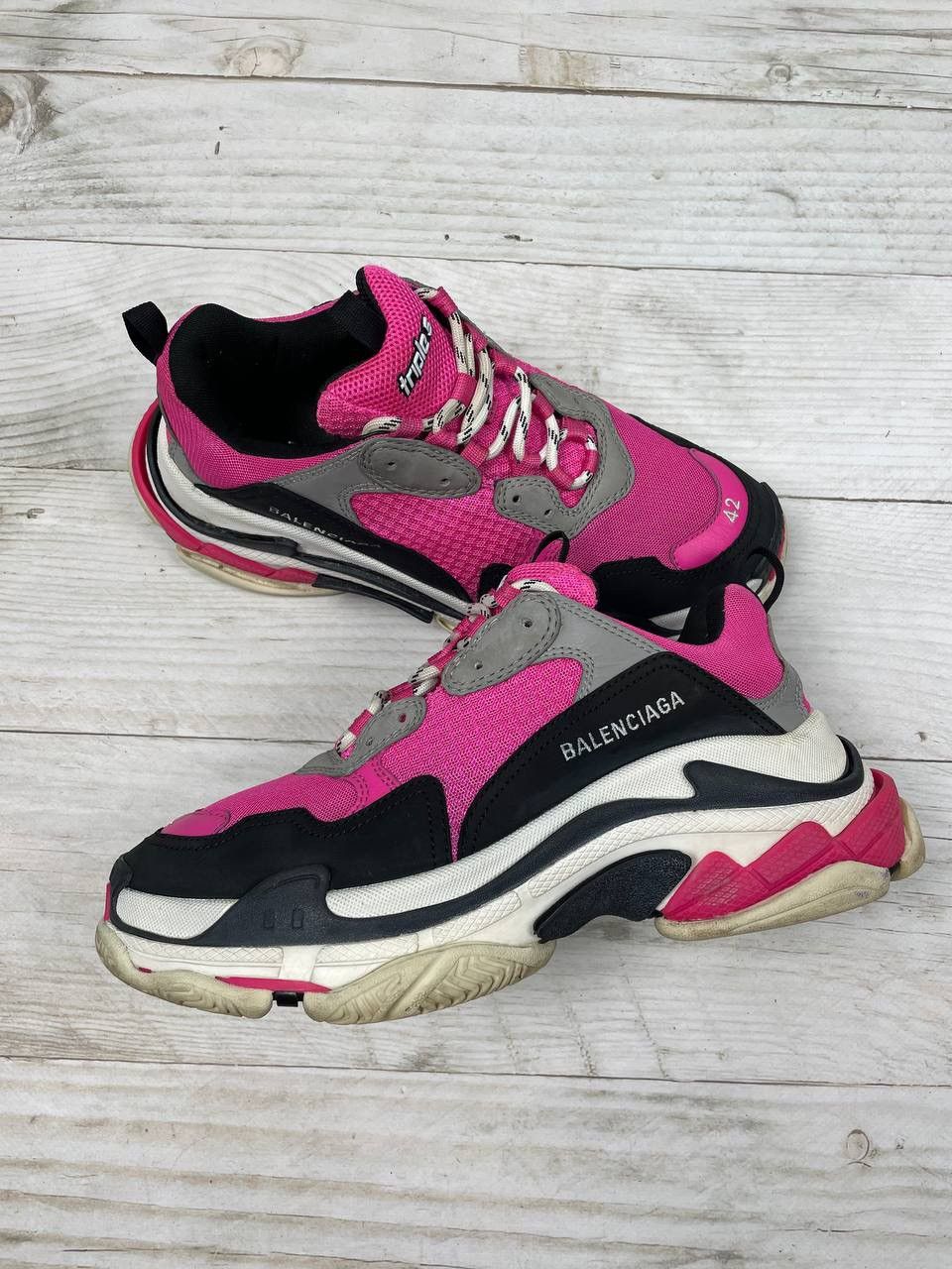 Balenciaga Balenciaga Triple S Pink Black Grey Sneaker Y2K Size US 8.5 / EU 41-42 - 2 Thumbnail