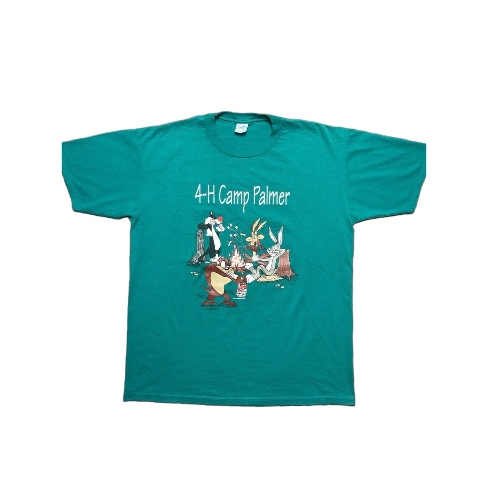 Velva Sheen VINTAGE Velva Sheen 90s T-Shirt graphic 4H camp Palmer ohio looney tunes skunk man XL Mens Blue Size US XL / EU 56 / 4 - 1 Thumbnail