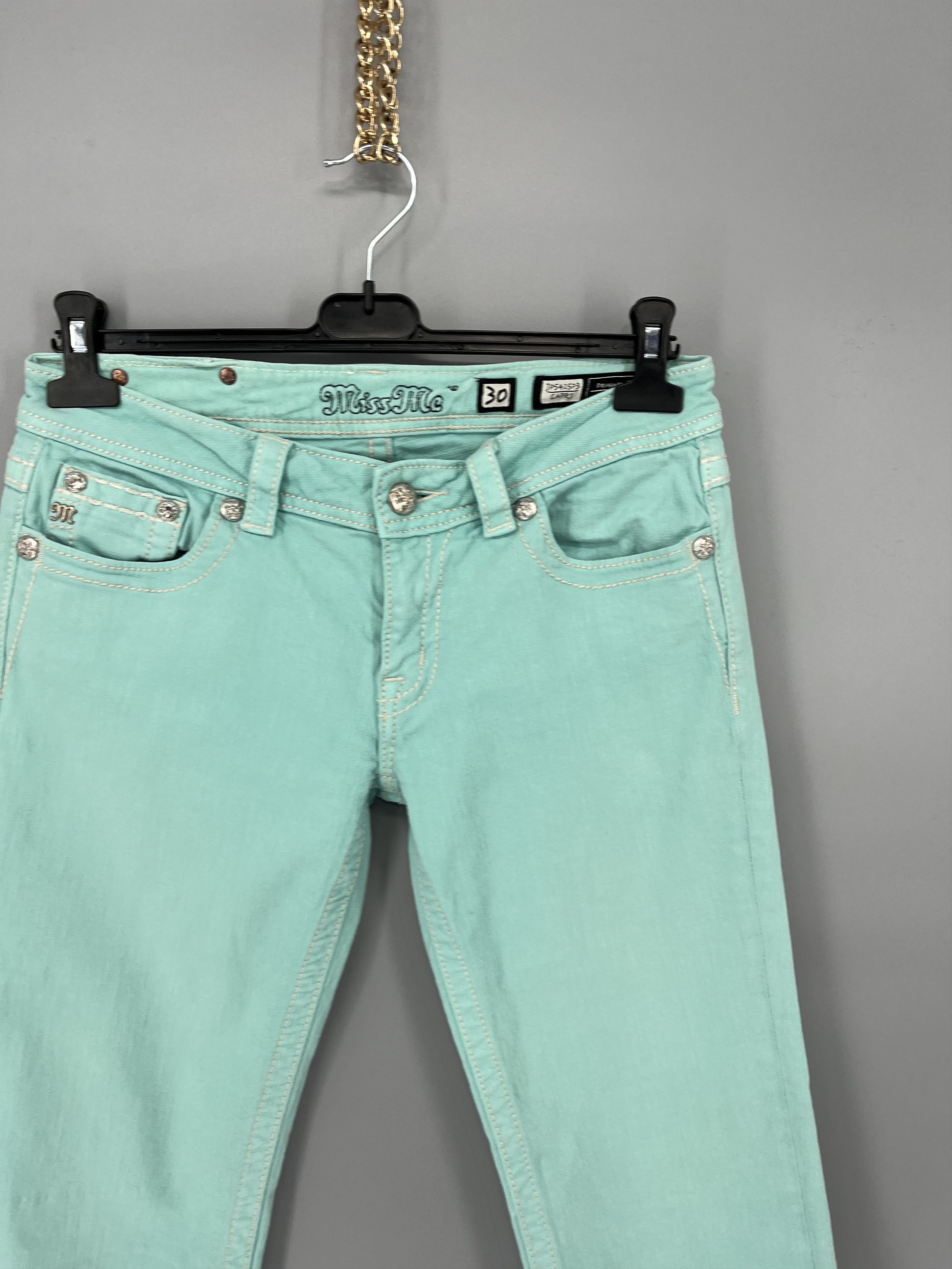 Japanese Brand Miss Me Easy cropped Jeans Women's Size 30 Blue Denim Size 30" / US 8 / IT 44 - 5 Thumbnail