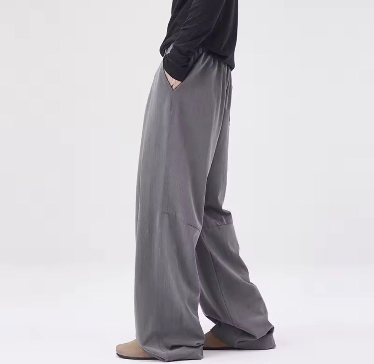 Other Casual Loose Straight School Gray Soft Pants Size US 32 / EU 48 - 2 Thumbnail