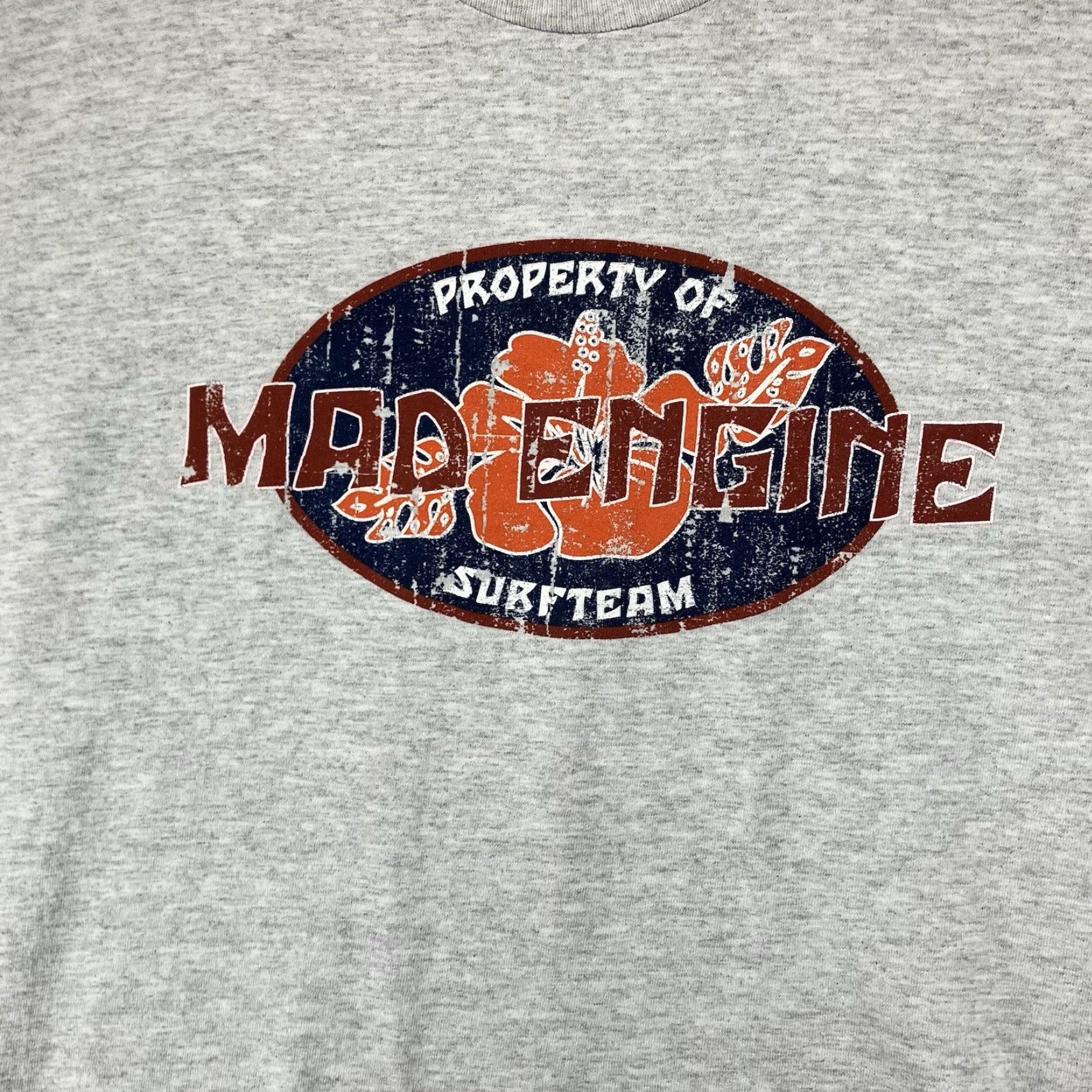 Mad Engine VINTAGE Mad Engine Surf Team T Shirt Adult Large Gray 80s 90s Beach Graphic Print USA Mens/Womens (Unisex) Size US L / EU 52-54 / 3 - 3 Thumbnail