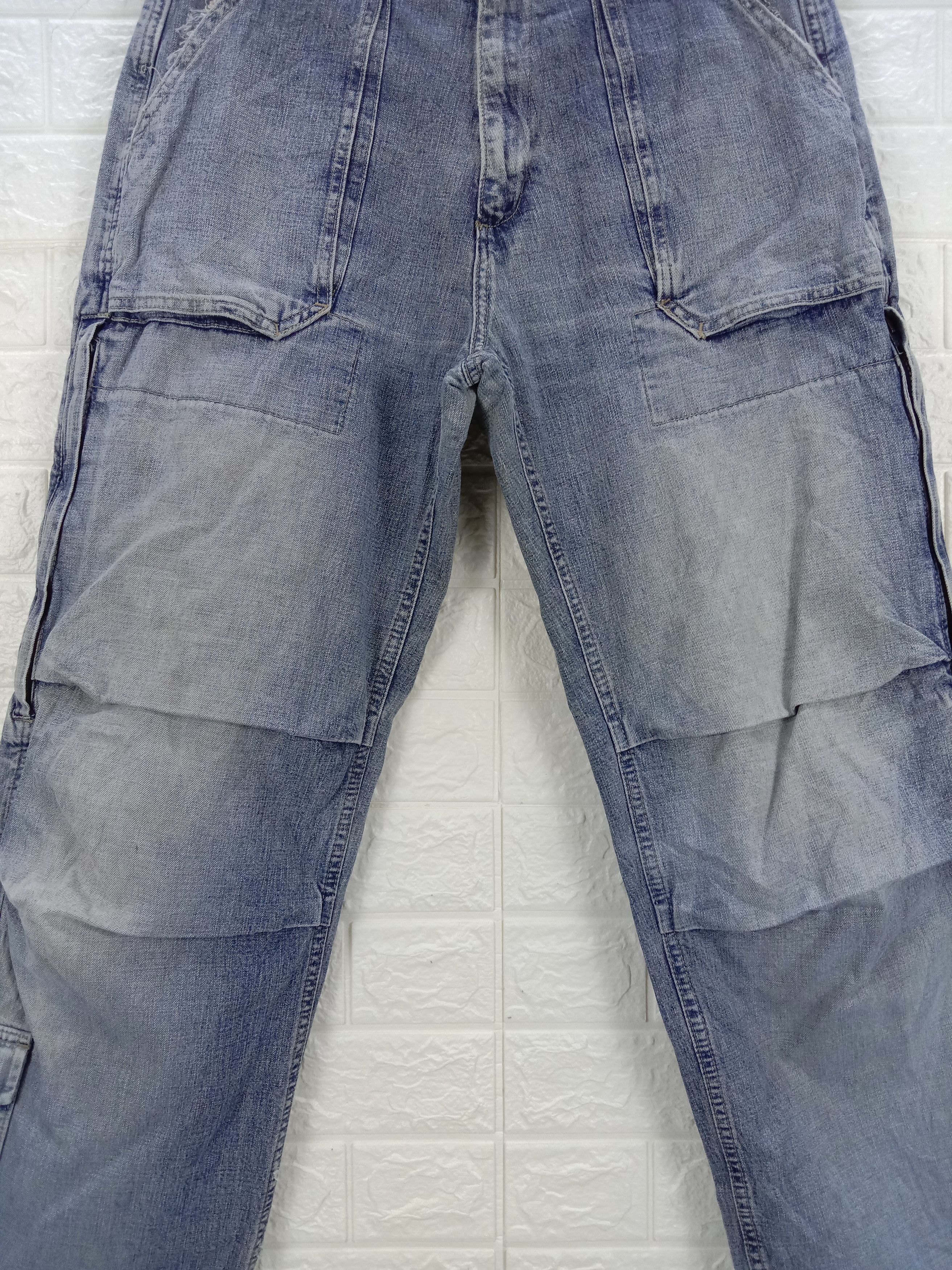 Japanese Brand Baggy Jeans Vintage Japanese Multi Pocket Wide Denim Size US 31 - 3 Thumbnail