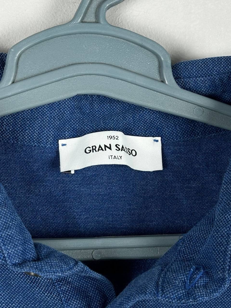Gran Sasso Gran Sasso Luxury Cotton Indigo Dyed Polo T Shirt Size US XL / EU 56 / 4 - 5 Thumbnail