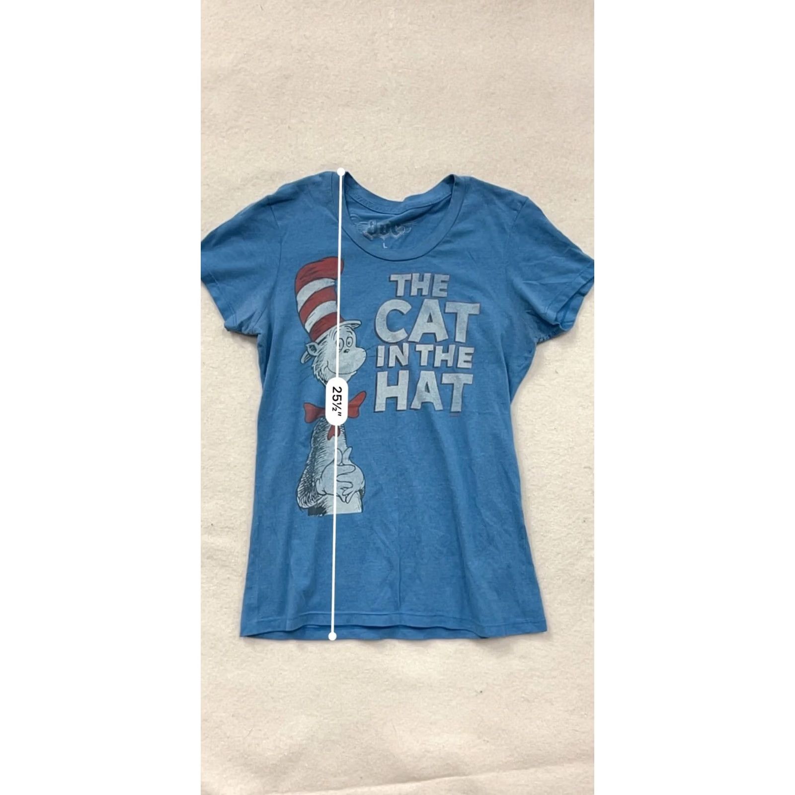 Vintage Dr. Seuss The Cat In The Hat Womens T-Shirt Blue L Cat Graphic Shirt - Womens Size L / US 10 / IT 46 - 6 Thumbnail