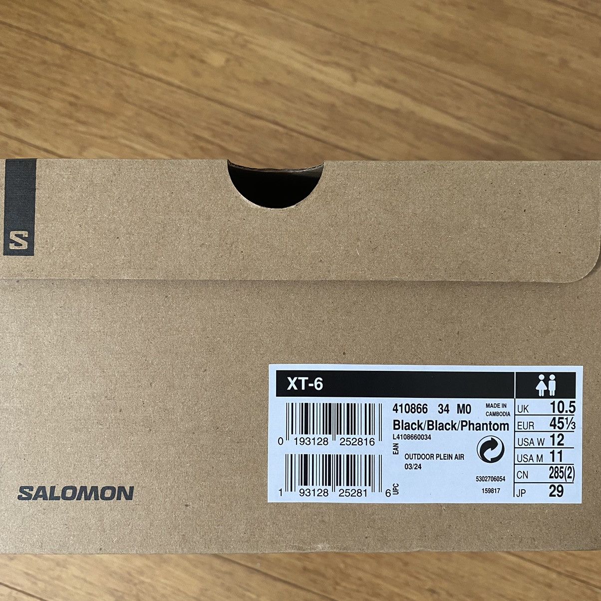 Salomon SALOMON XT-6 BLACK Size US 11 / EU 44 - 7 Thumbnail