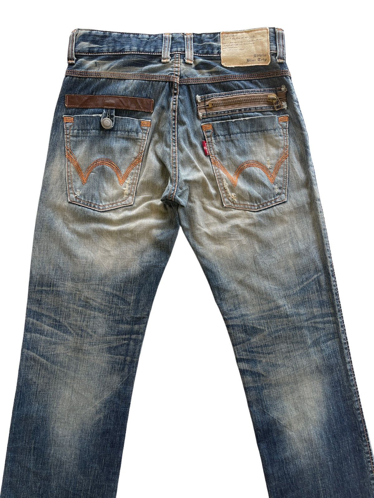 Japanese Brand Edwin Distressed Rusty Denim Size US 30 / EU 46 - 4 Thumbnail