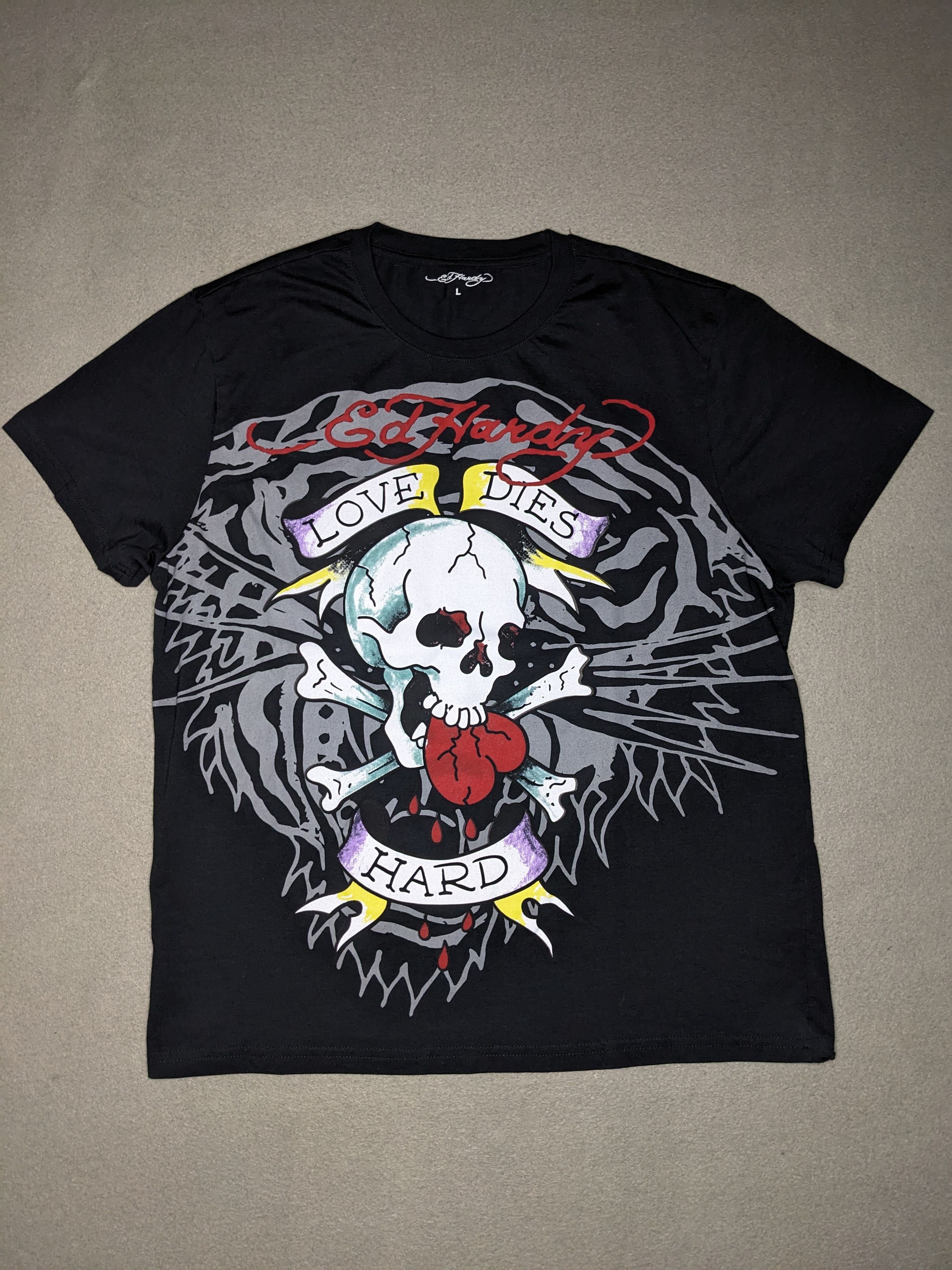 Ed Hardy Ed Hardy Love Dies Hard Skull T-Shirt Large Y2K Graphic 2008 Size US L / EU 52-54 / 3 - 1 Thumbnail