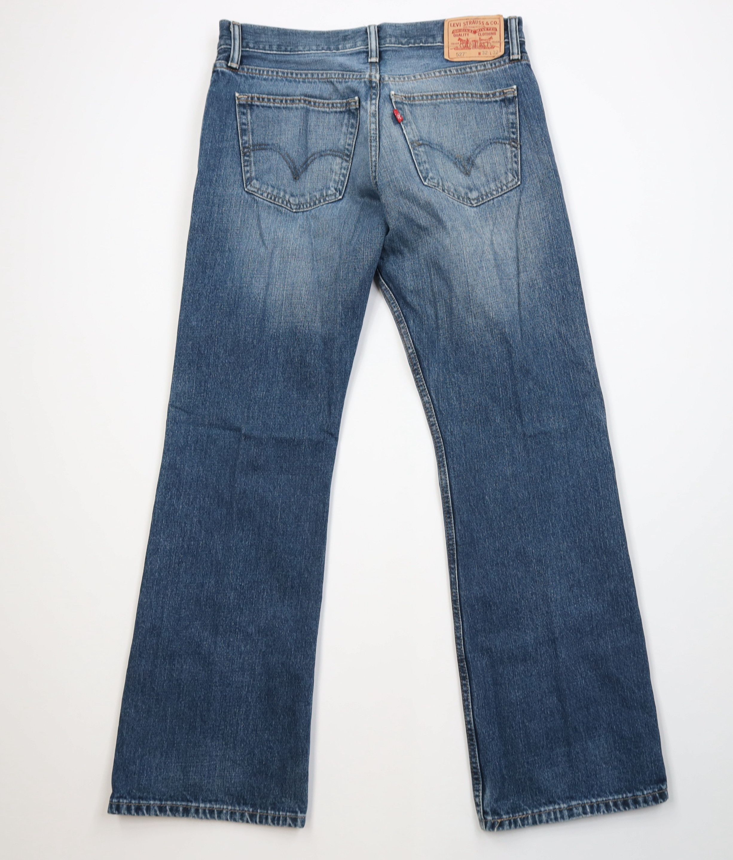 Levi's Vintage Y2K Levis 527 Cut Flared Wide Leg Denim Jeans Blue Size US 32 / EU 48 - 13 Thumbnail