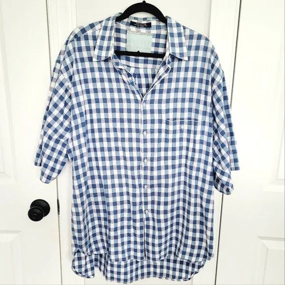 Vacation World Island Gingham Plaid Short Sleeve Collared Shirt Size US XL / EU 56 / 4 - 2 Thumbnail
