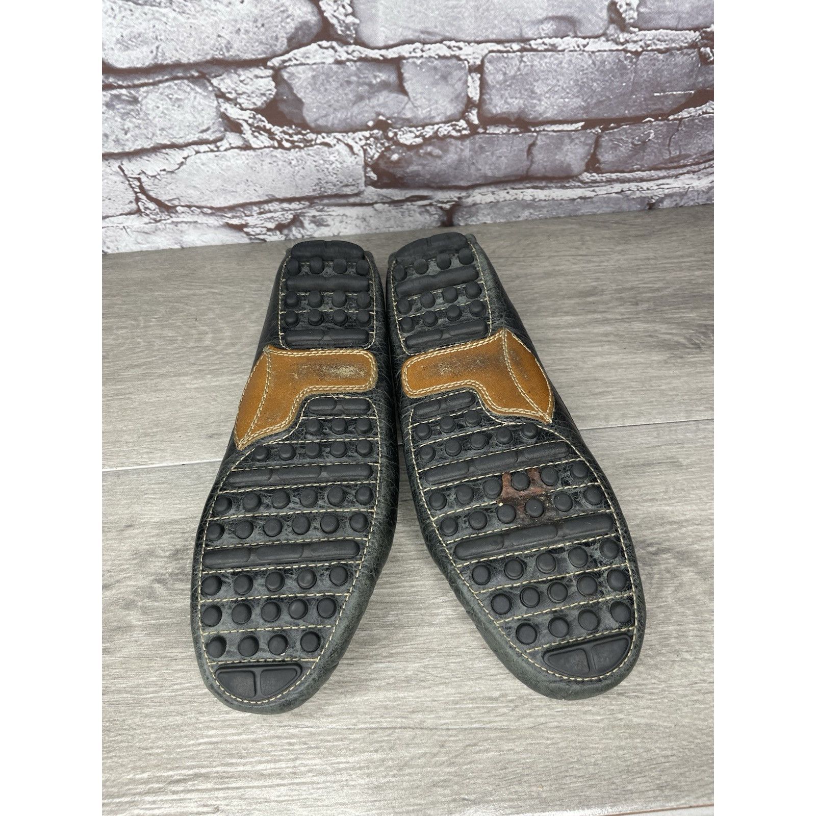 Martin Dingman Martin Dingman Croc Embossed Black Leather Loafers Moccasins Size US 8 / IT 38 - 8 Thumbnail
