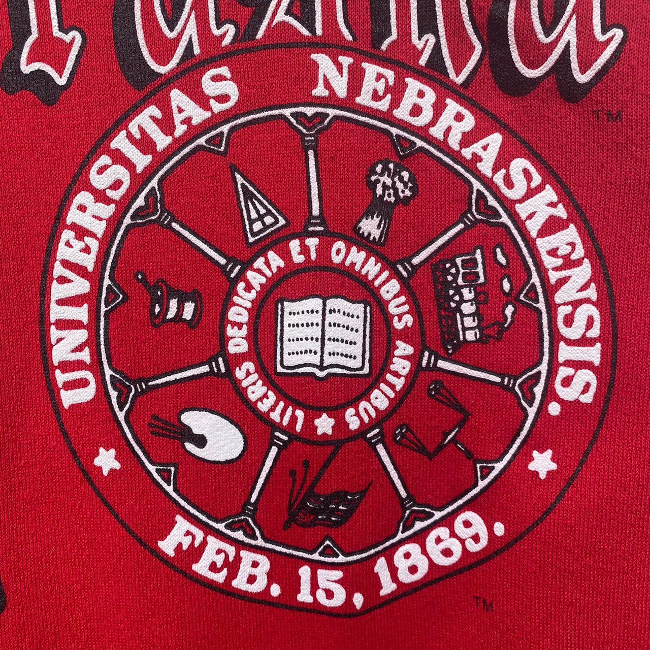 Vintage VINTAGE UNIVERSITY OF NEBRASKA SWEATSHIRT LARGE PULLOVER RED Size US L / EU 52-54 / 3 - 5 Thumbnail