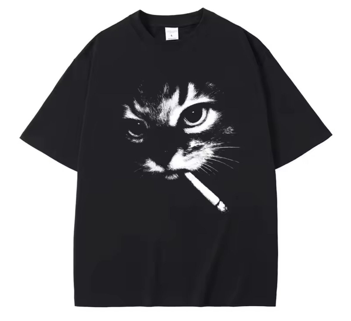 Japanese Brand High Street Vintage Retro Smoking Cats Graphic T-Shirt Size US L / EU 52-54 / 3 - 1 Thumbnail