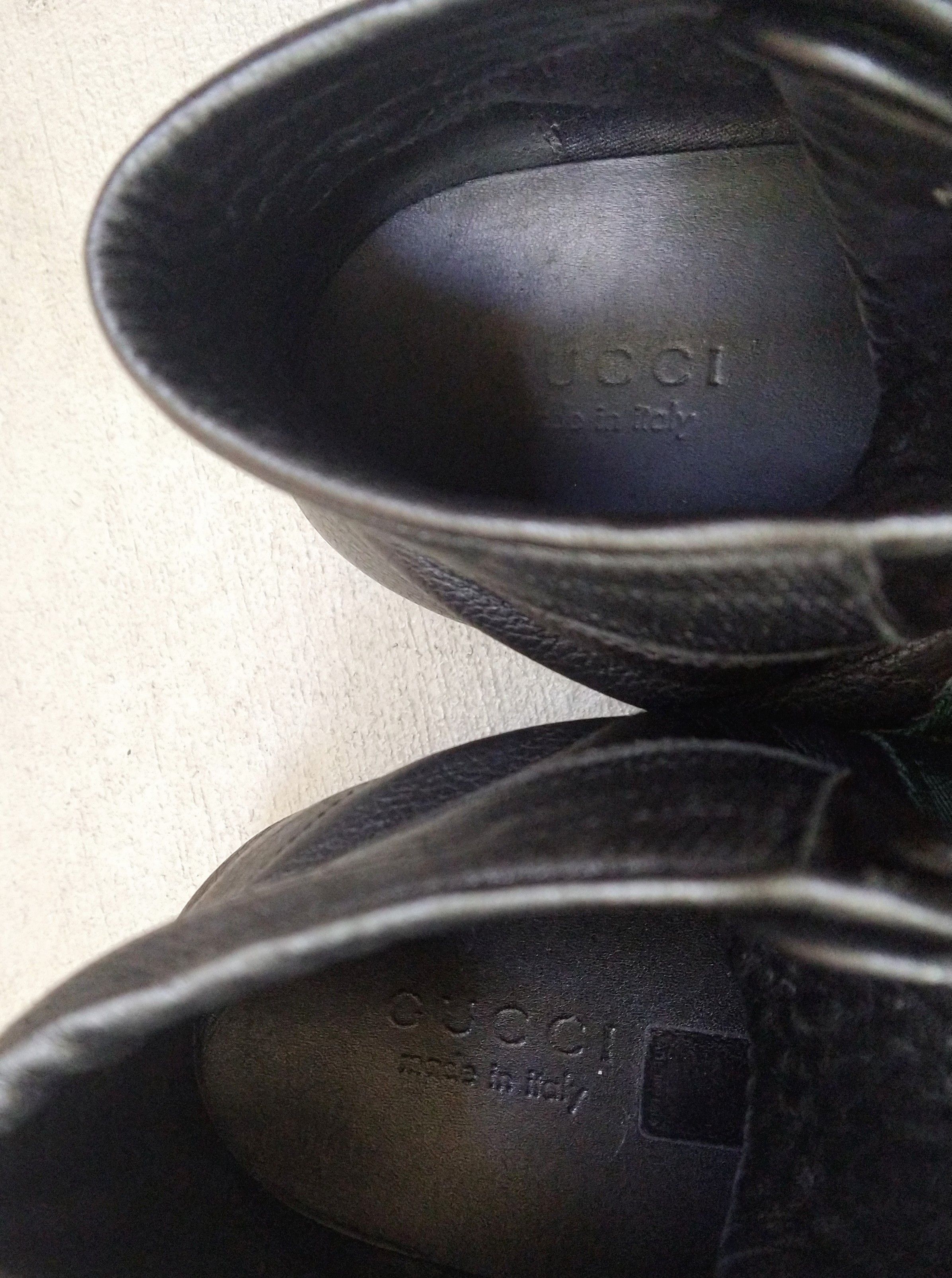 Gucci Gucci High Top Sneakers Black Leather Size 9.5 Lace Up Size US 9.5 / EU 42-43 - 9 Thumbnail