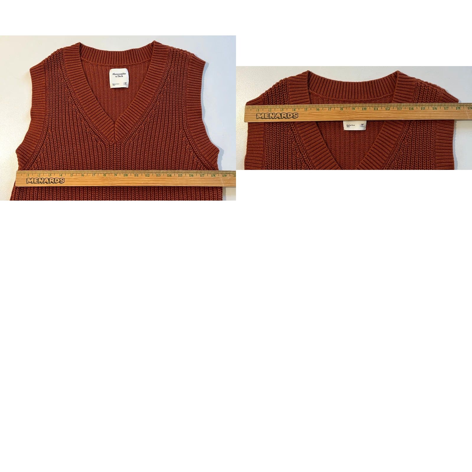 Abercrombie & Fitch VINTAGE Abercrombie & Fitch Knit Sweater Dress V-Neck Sleeveless Sz MT Women’s Dress Rust Cotton Blend Tall M Size M / US 6-8 / IT 42-44 - 9 Thumbnail