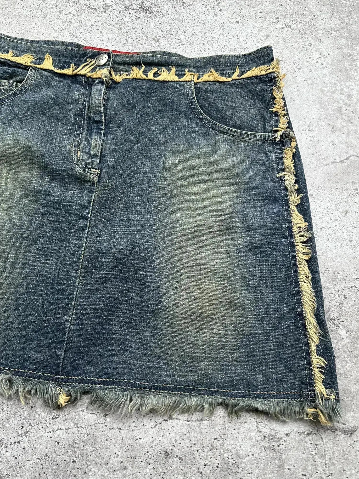 Japanese Brand Vintage Faded Mini Skirt C438(V256)(E8) Size 30" / US 8 / IT 44 - 3 Thumbnail
