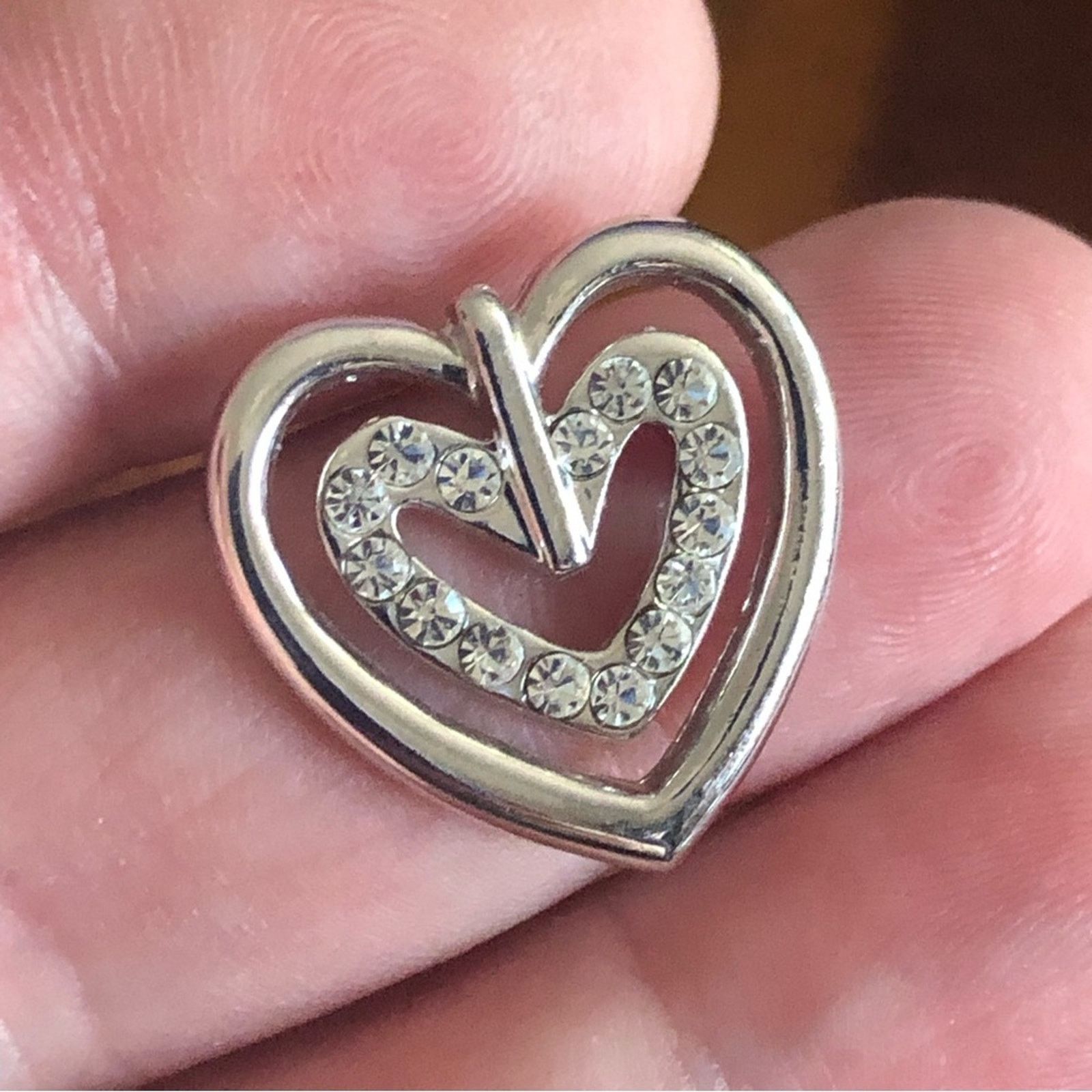 Daniel Wellington Daniel Wellington silver rhinestone heart pin Size ONE SIZE - 4 Thumbnail
